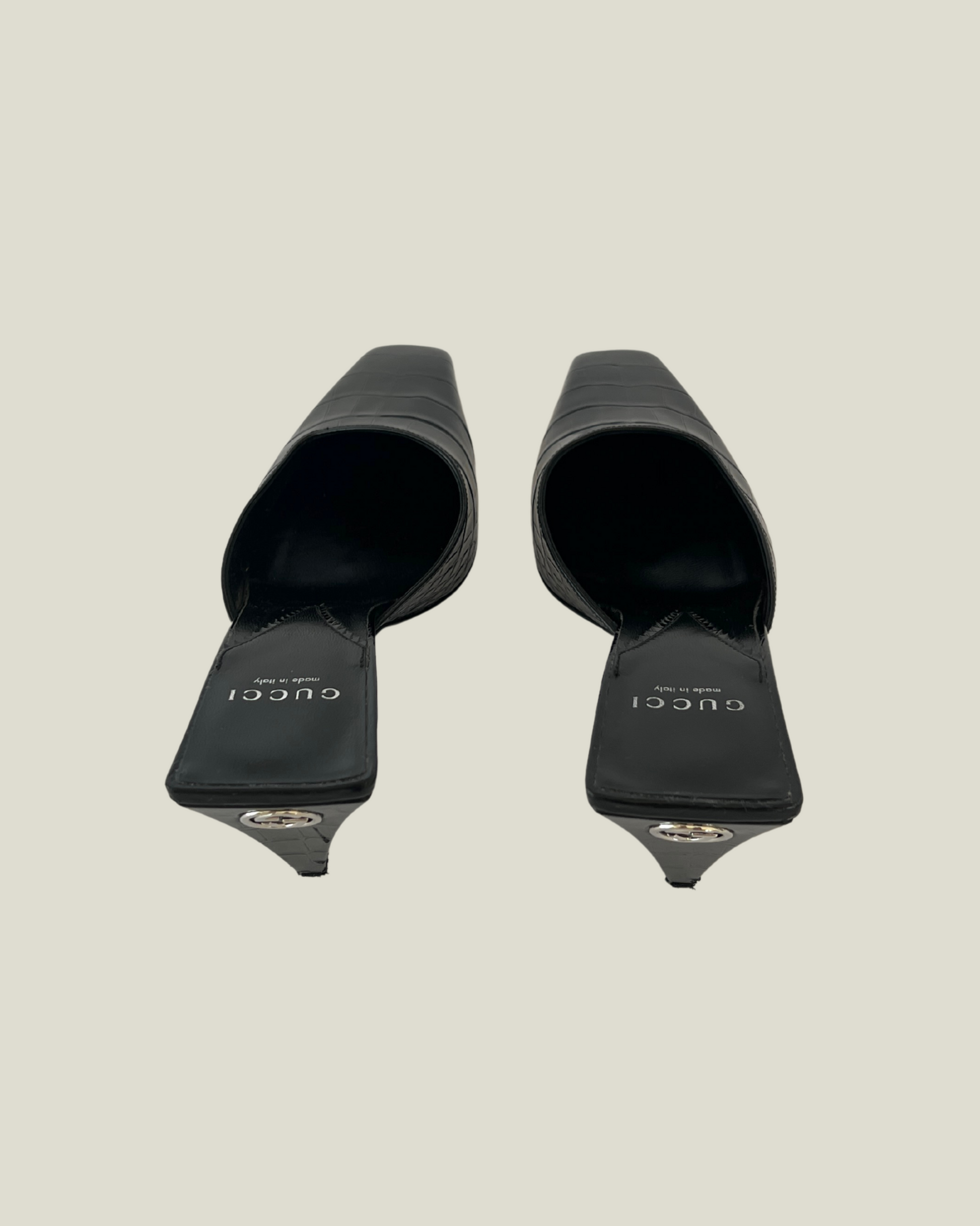 Gucci Mallory Croc-Effect Mules