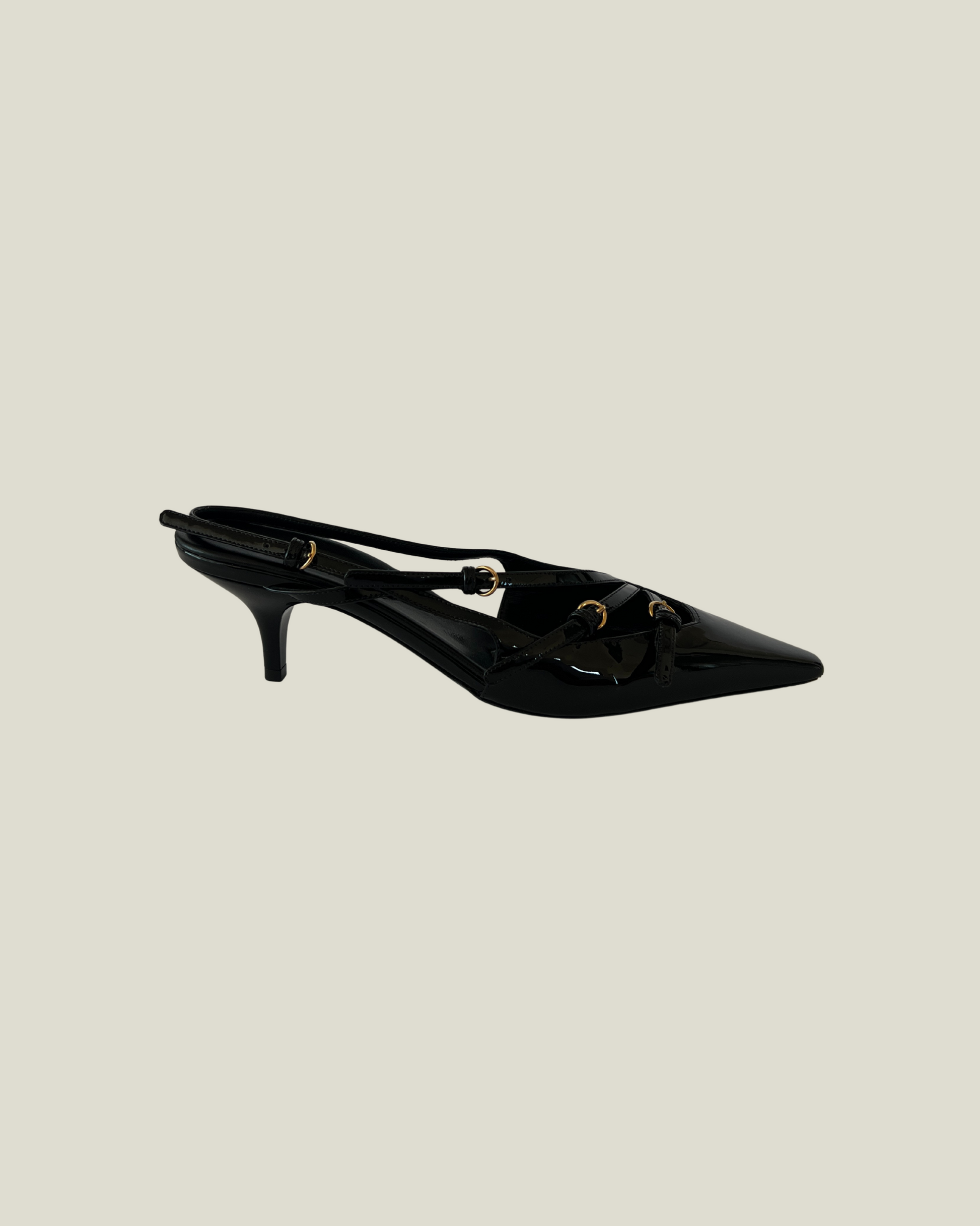 Miu Miu Patent Leather Slingbacks with Buckles