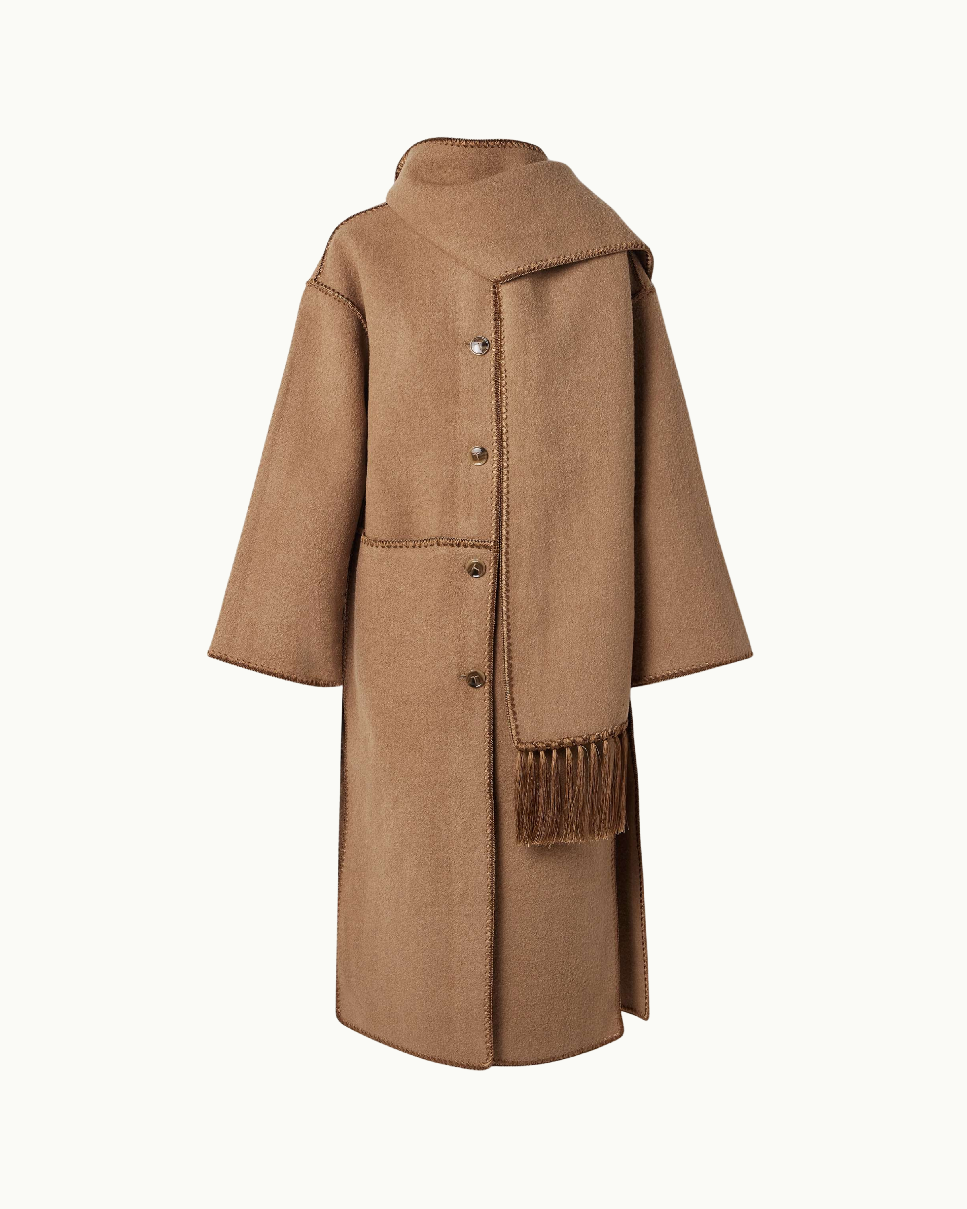 Embroidered Scarf Coat