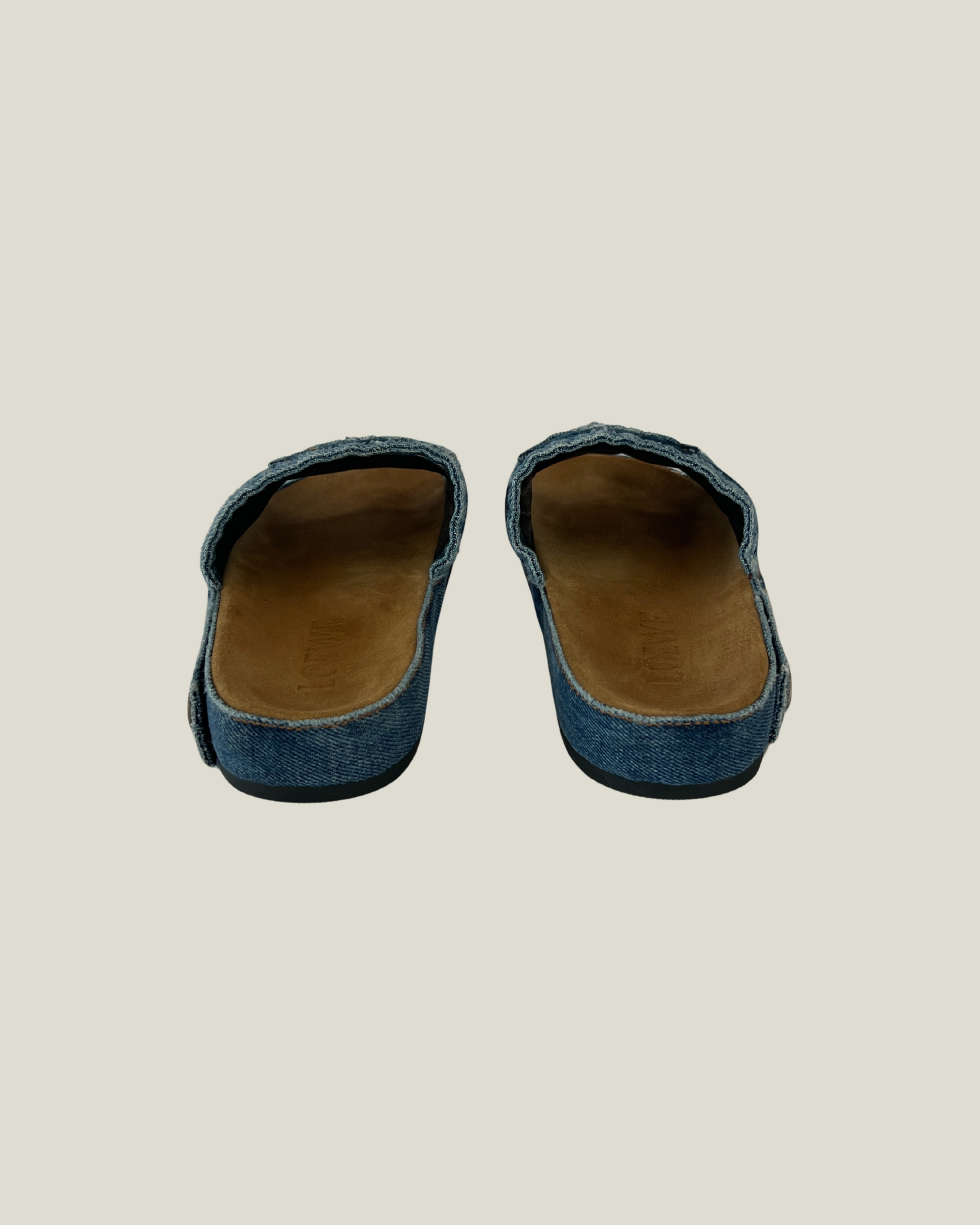 Loewe Destroyed Denim Slides