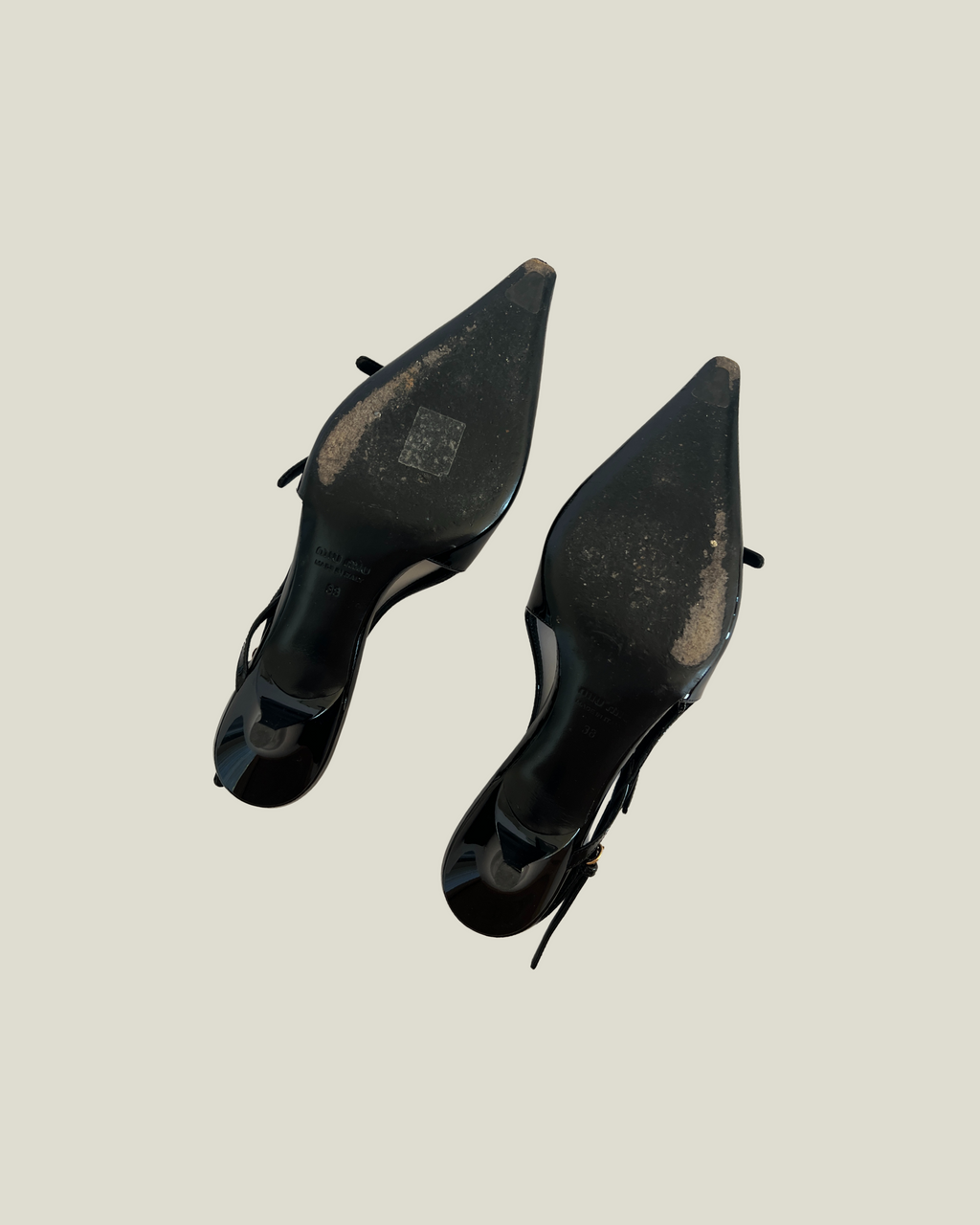 Miu Miu Patent Leather Slingbacks with Buckles