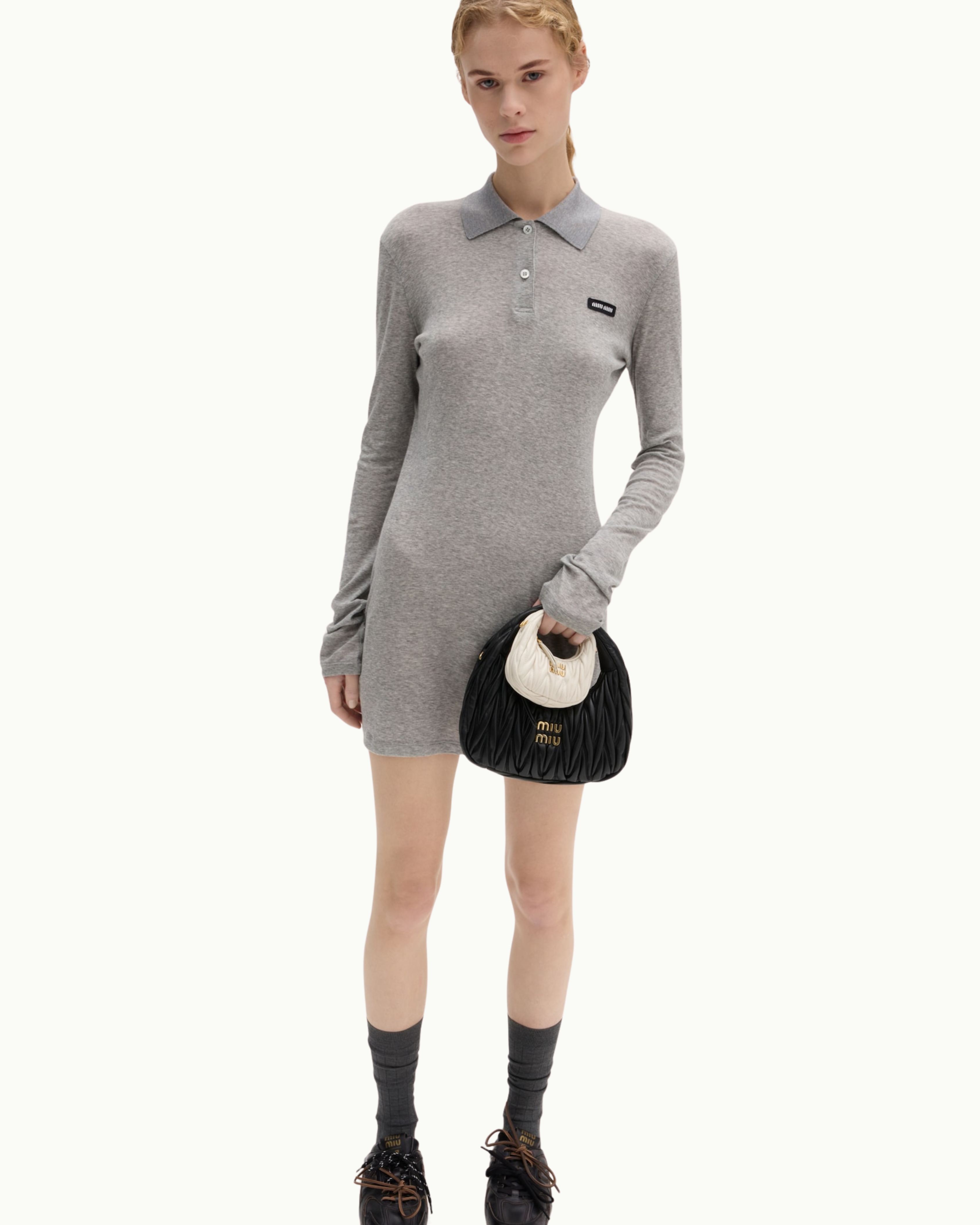 Ribbed Jersey Mini Dress