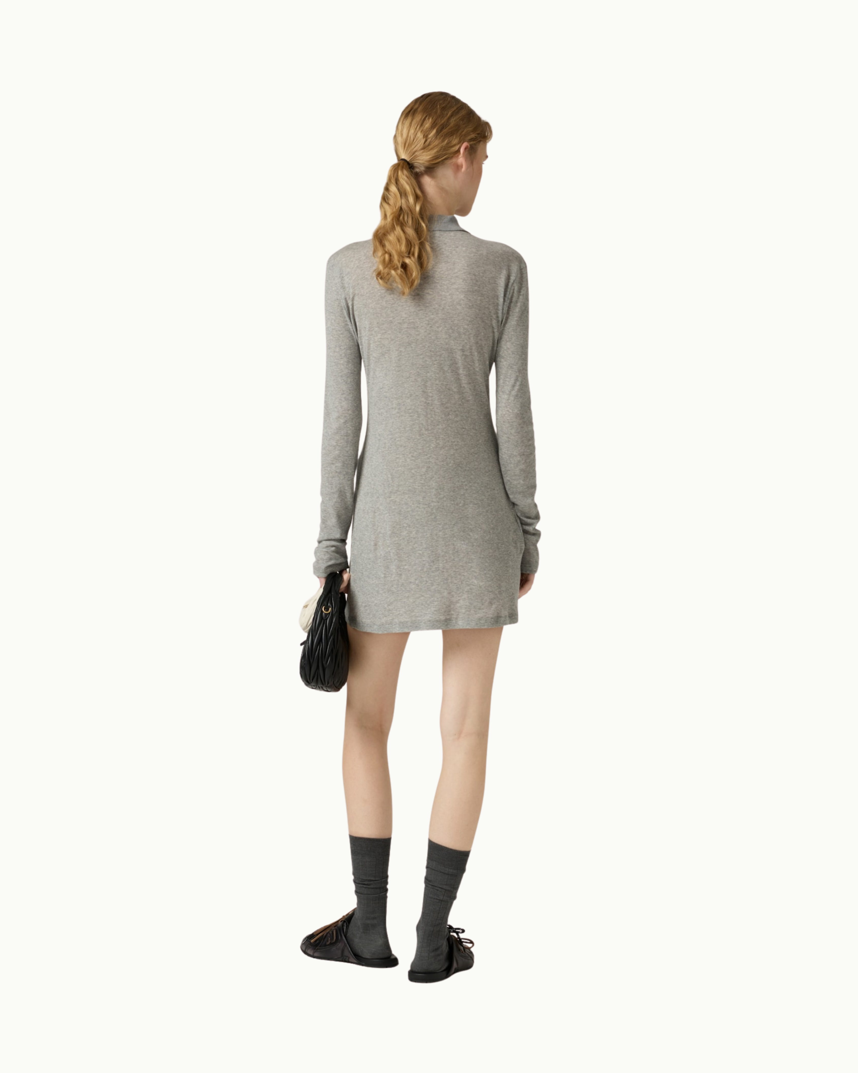 Ribbed Jersey Mini Dress