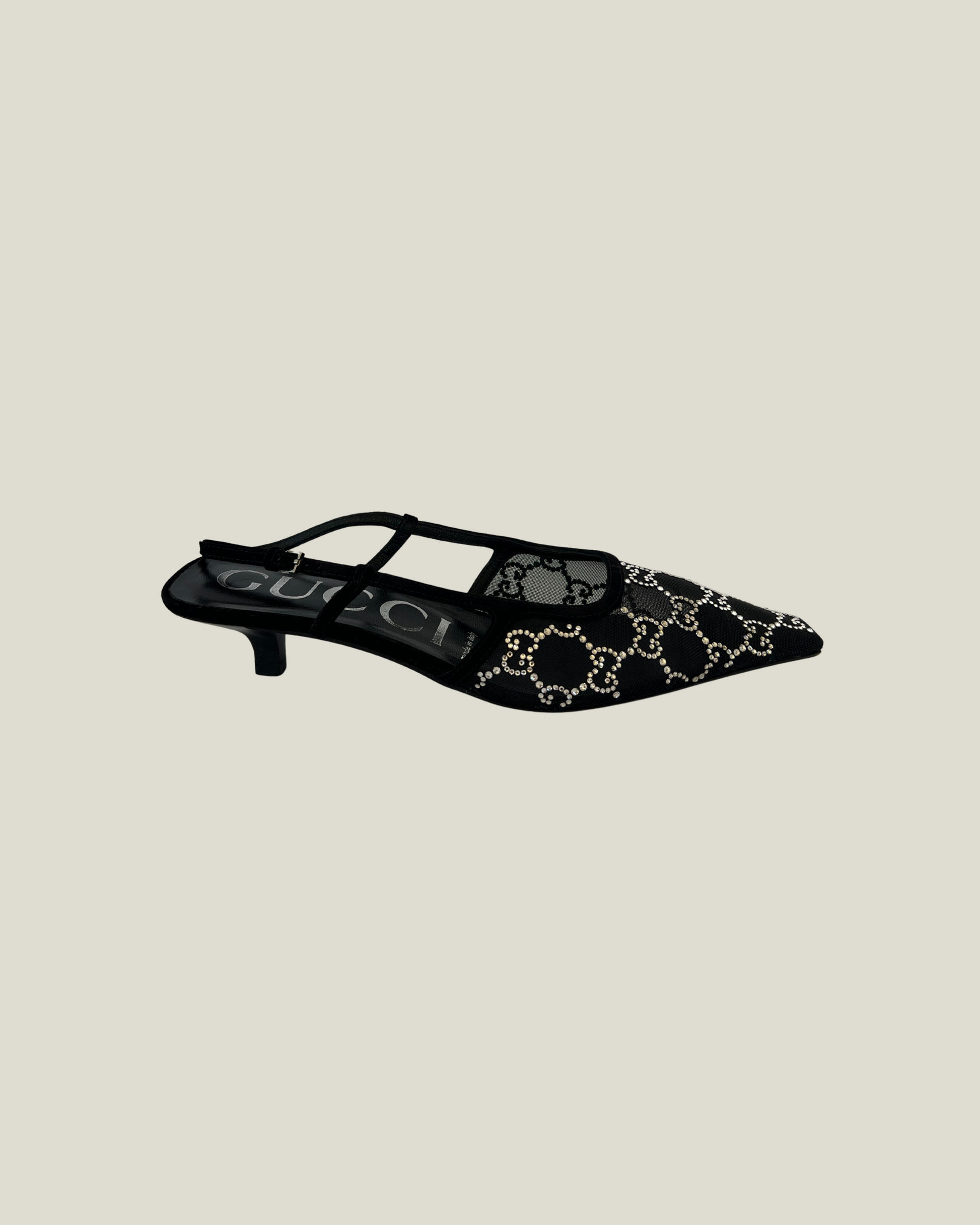 Gucci GG Crystal Slingback Pumps