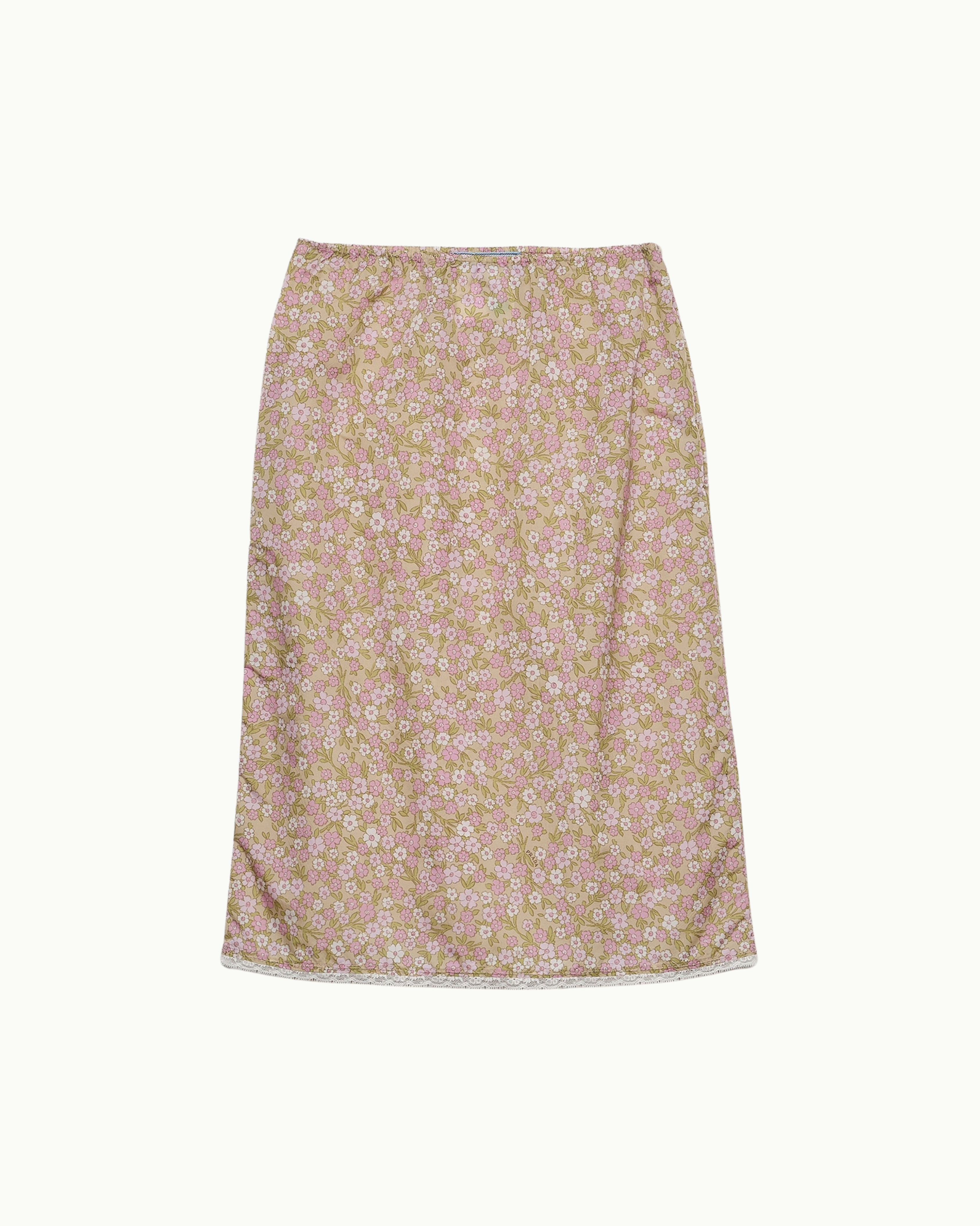Floral Print Re-Nylon Midi-Skirt