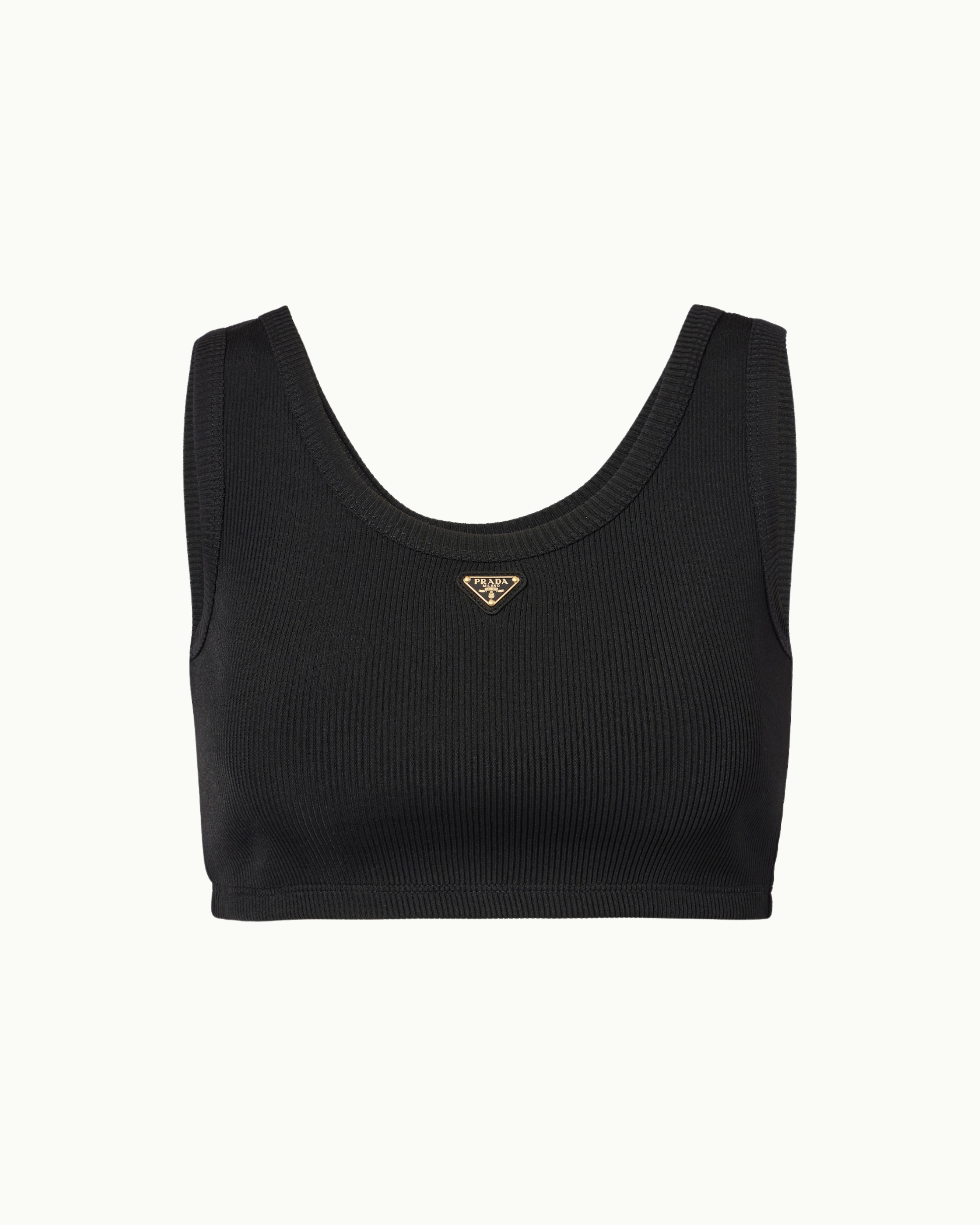 Ribbed Knit Jersey Crop Top