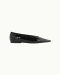 Croc-Embossed Ballet Flats