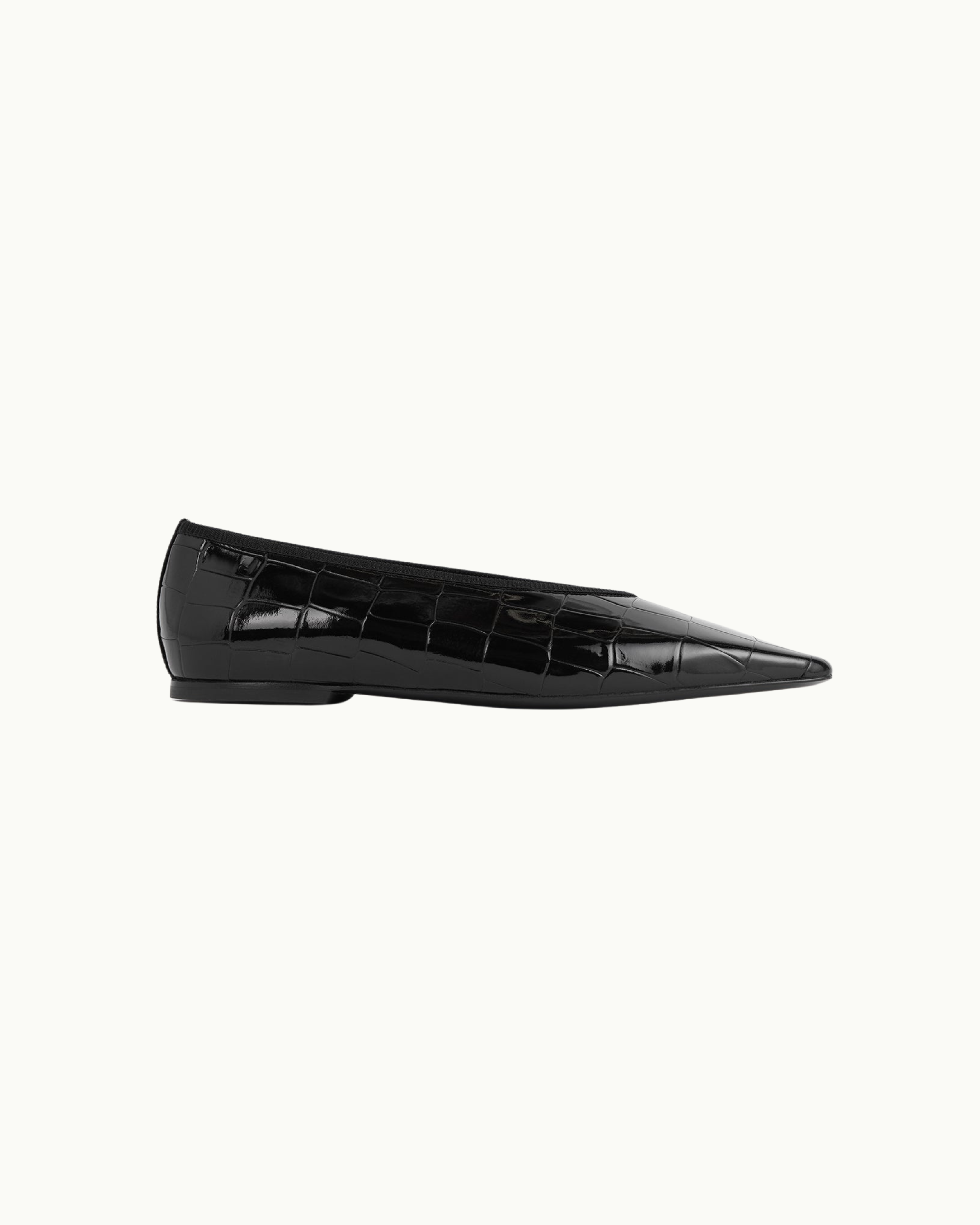 Croc-Embossed Ballet Flats