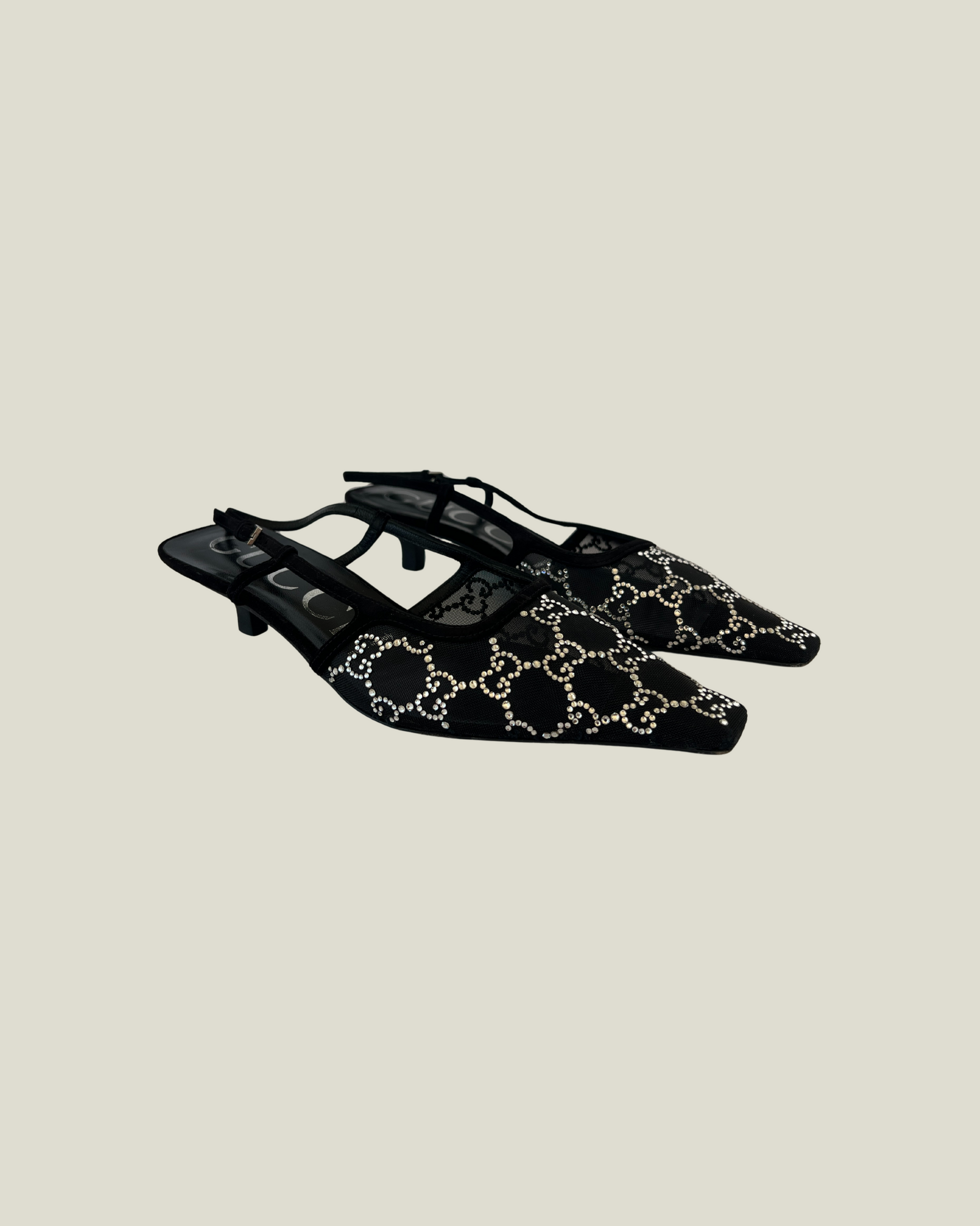 Gucci GG Crystal Slingback Pumps