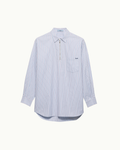 Striped Cotton Shirt with Half-Zipper