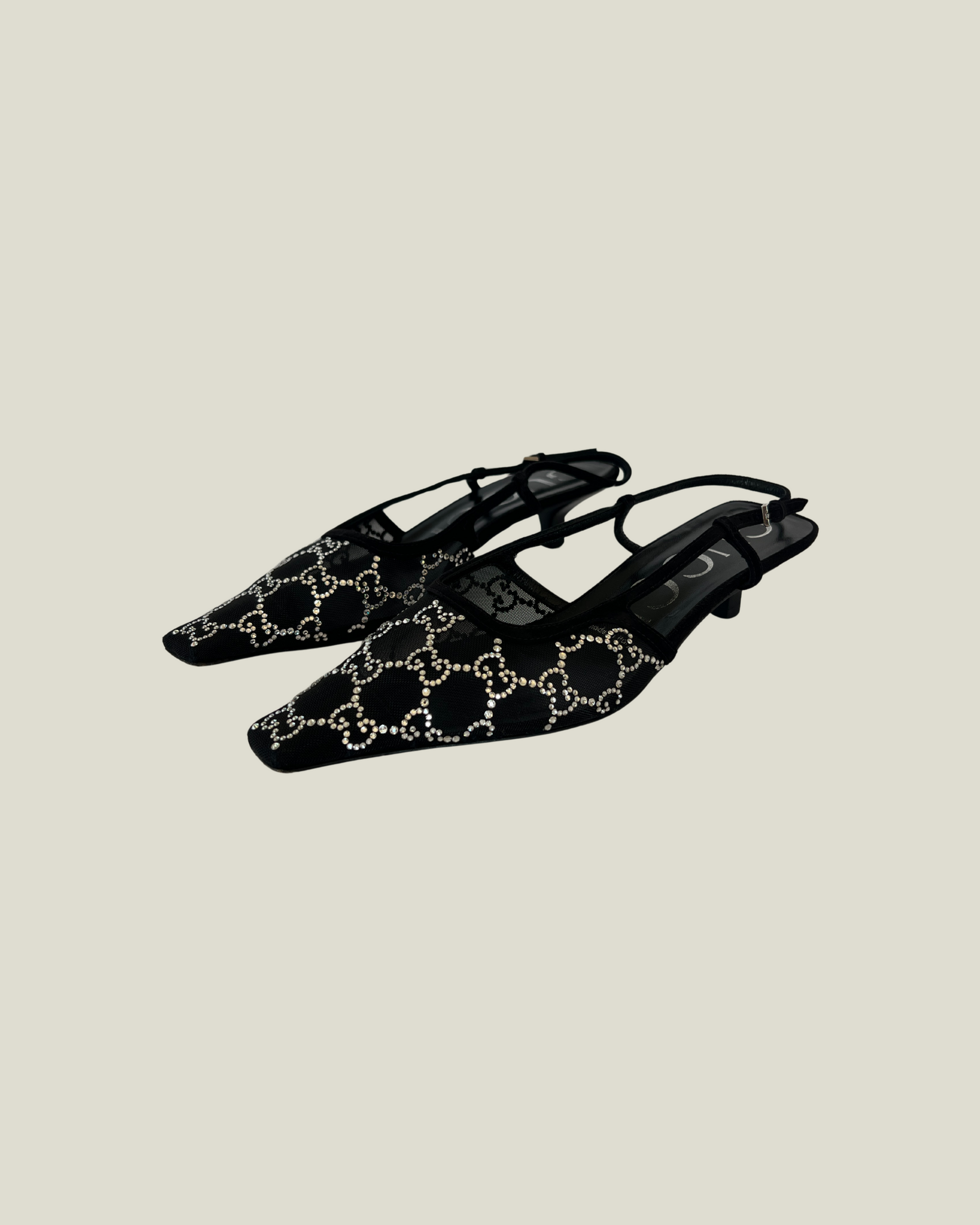 Gucci GG Crystal Slingback Pumps