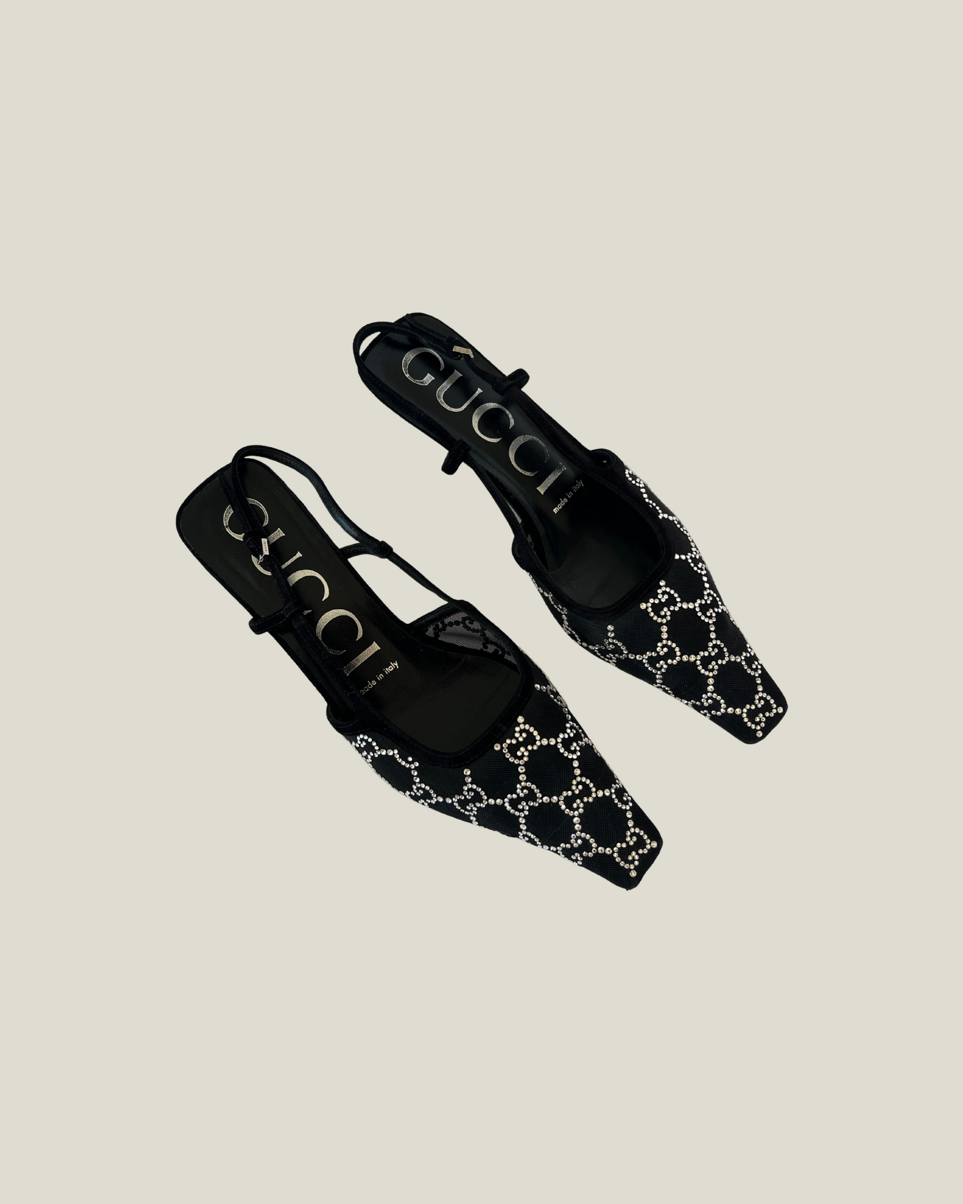 Gucci GG Crystal Slingback Pumps