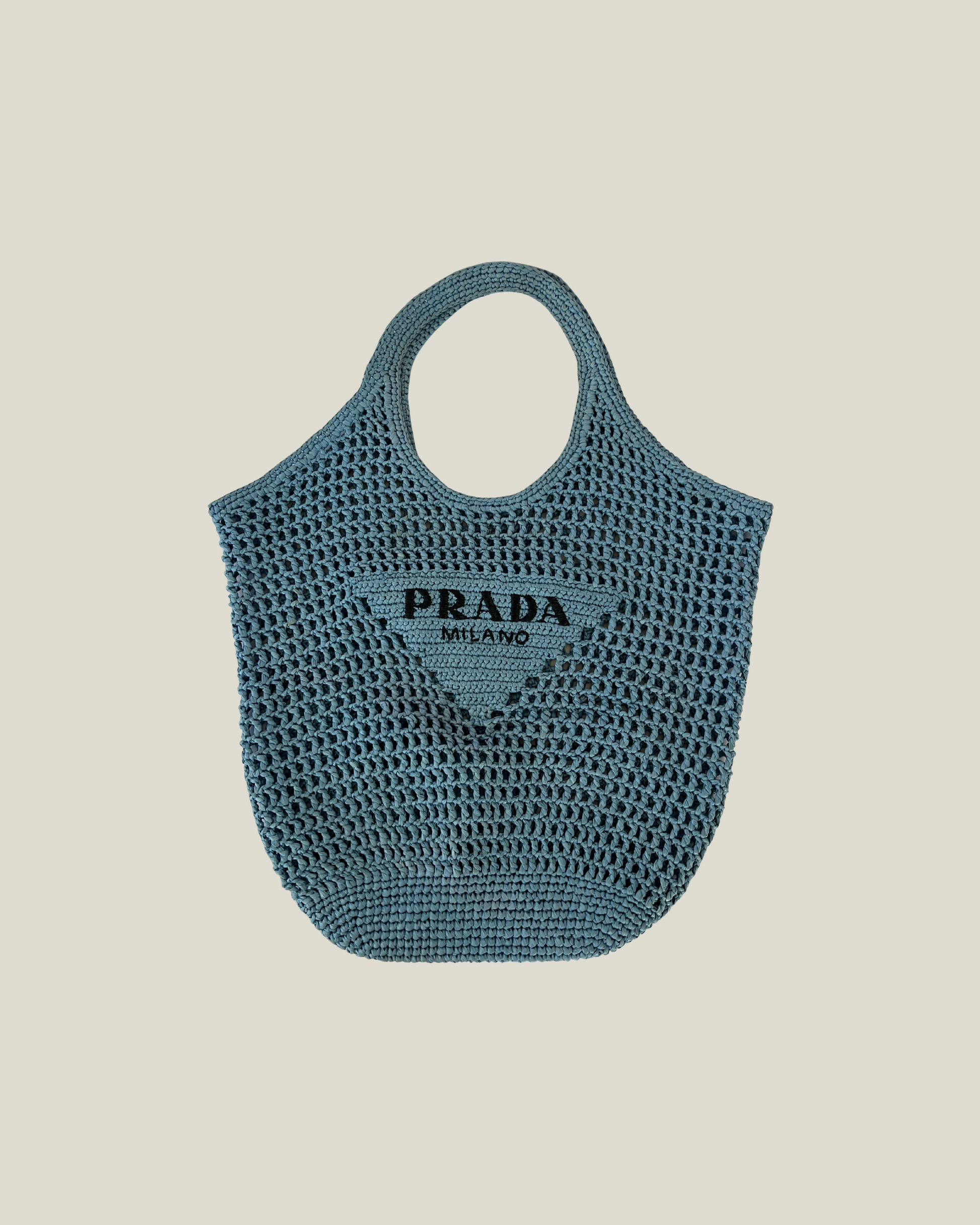 Prada Round Crochet Tote Bag
