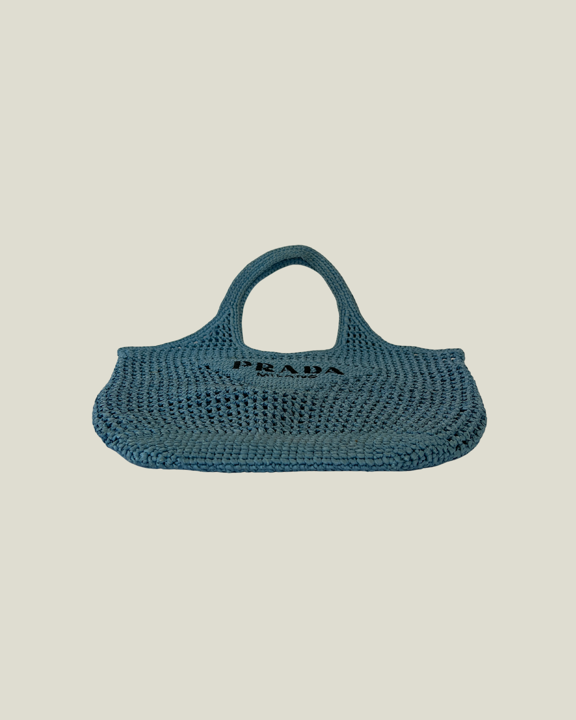 Prada Round Crochet Tote Bag