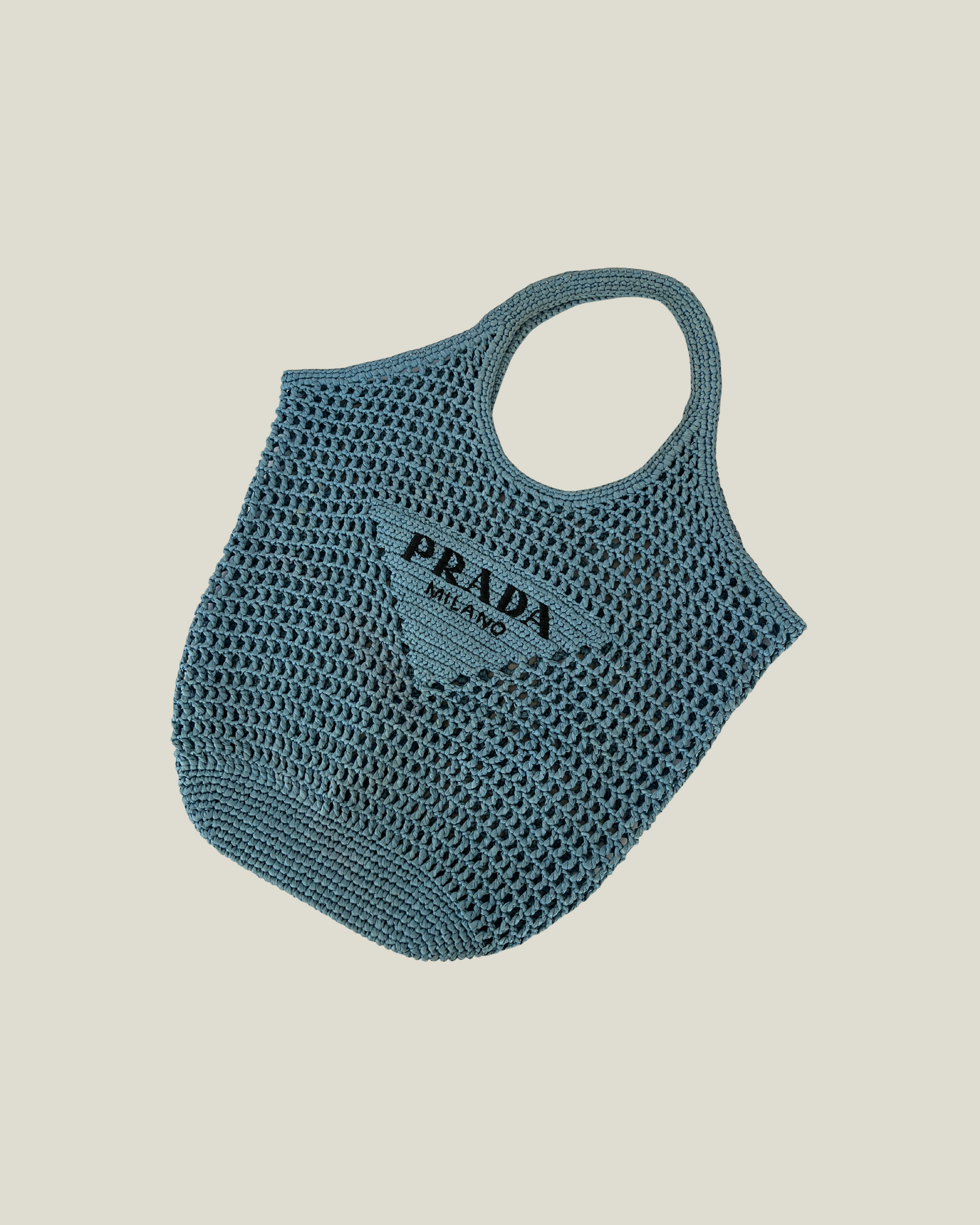 Prada Round Crochet Tote Bag