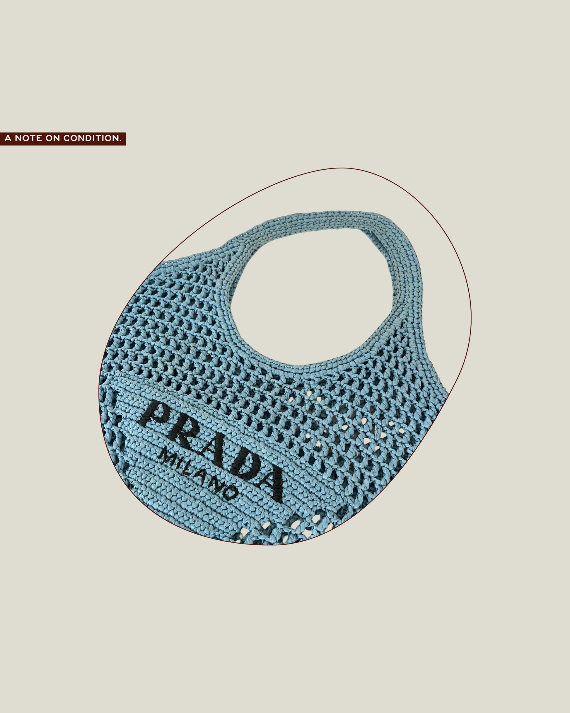 Prada Round Crochet Tote Bag