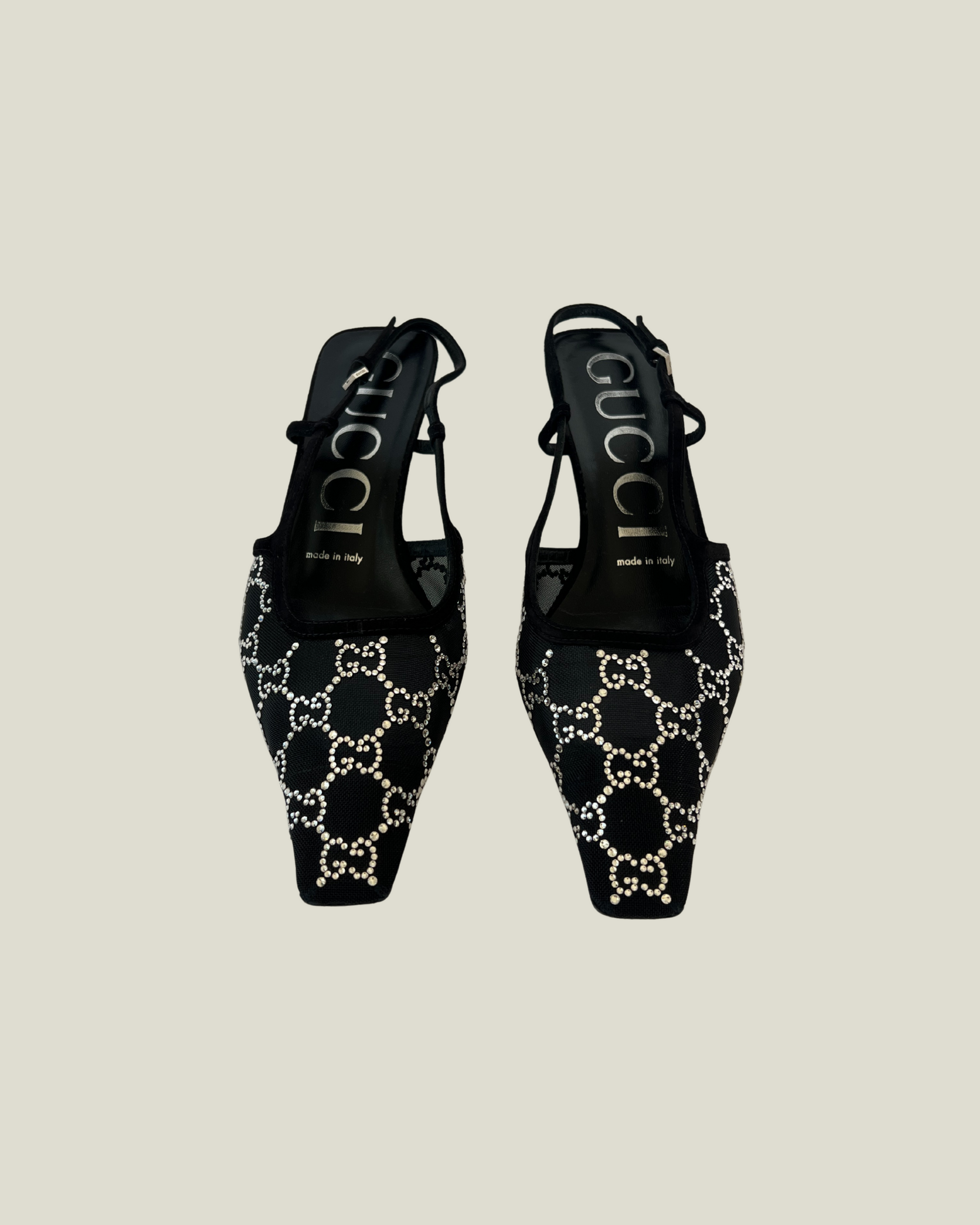 Gucci GG Crystal Slingback Pumps