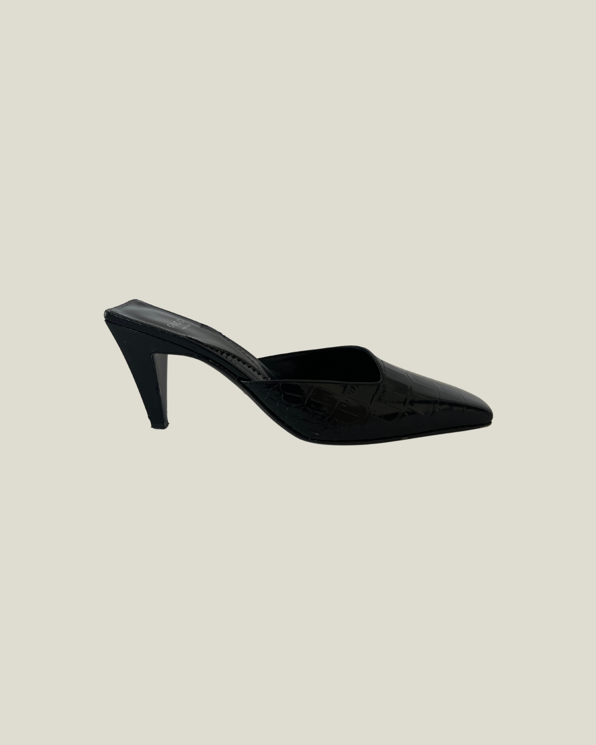Gucci Mallory Croc-Effect Mules