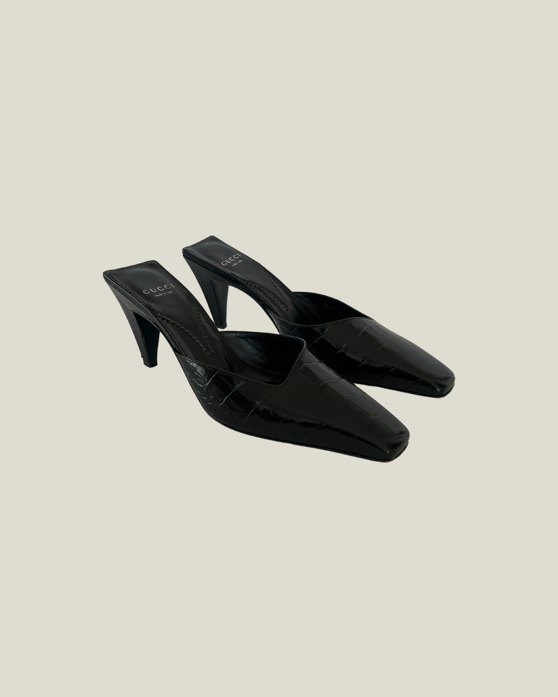 Gucci Mallory Croc-Effect Mules
