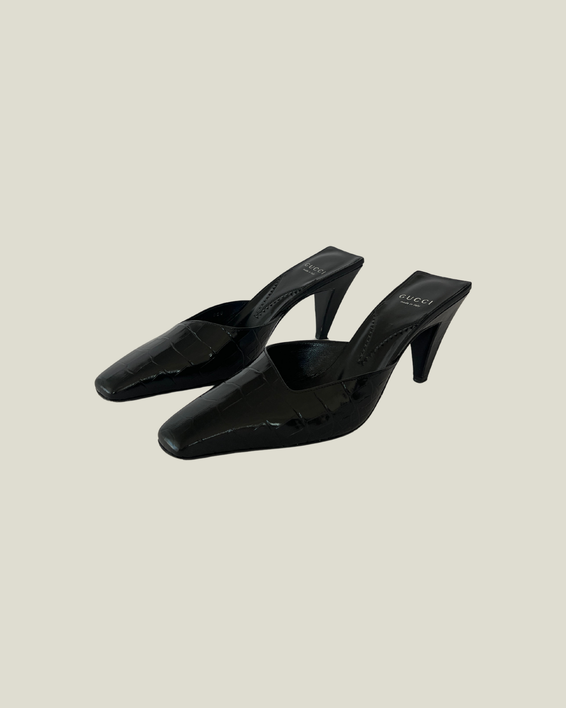 Gucci Mallory Croc-Effect Mules