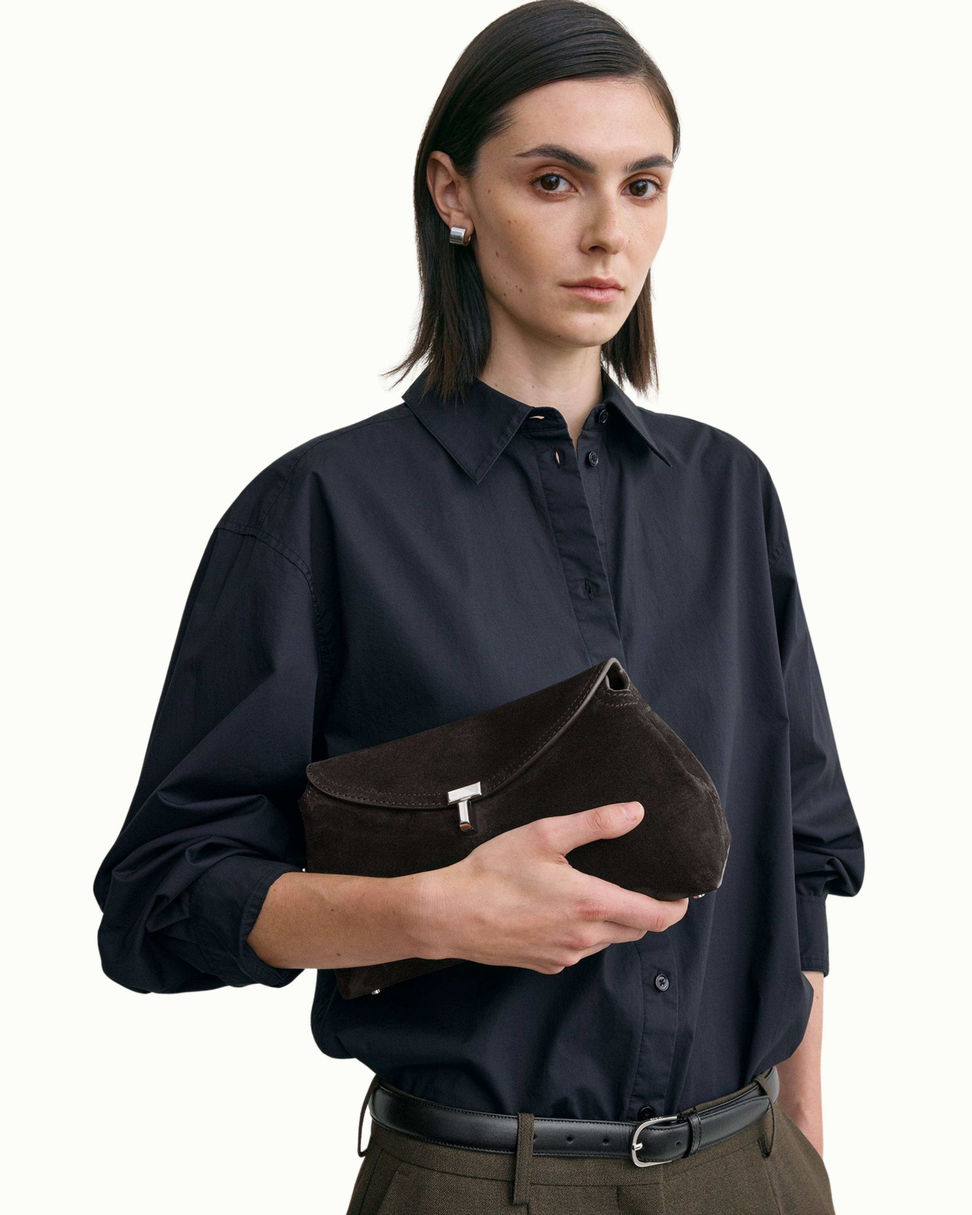 T-Lock Suede Clutch