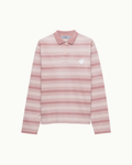 Long-Sleeved Striped Piqué Polo Shirt