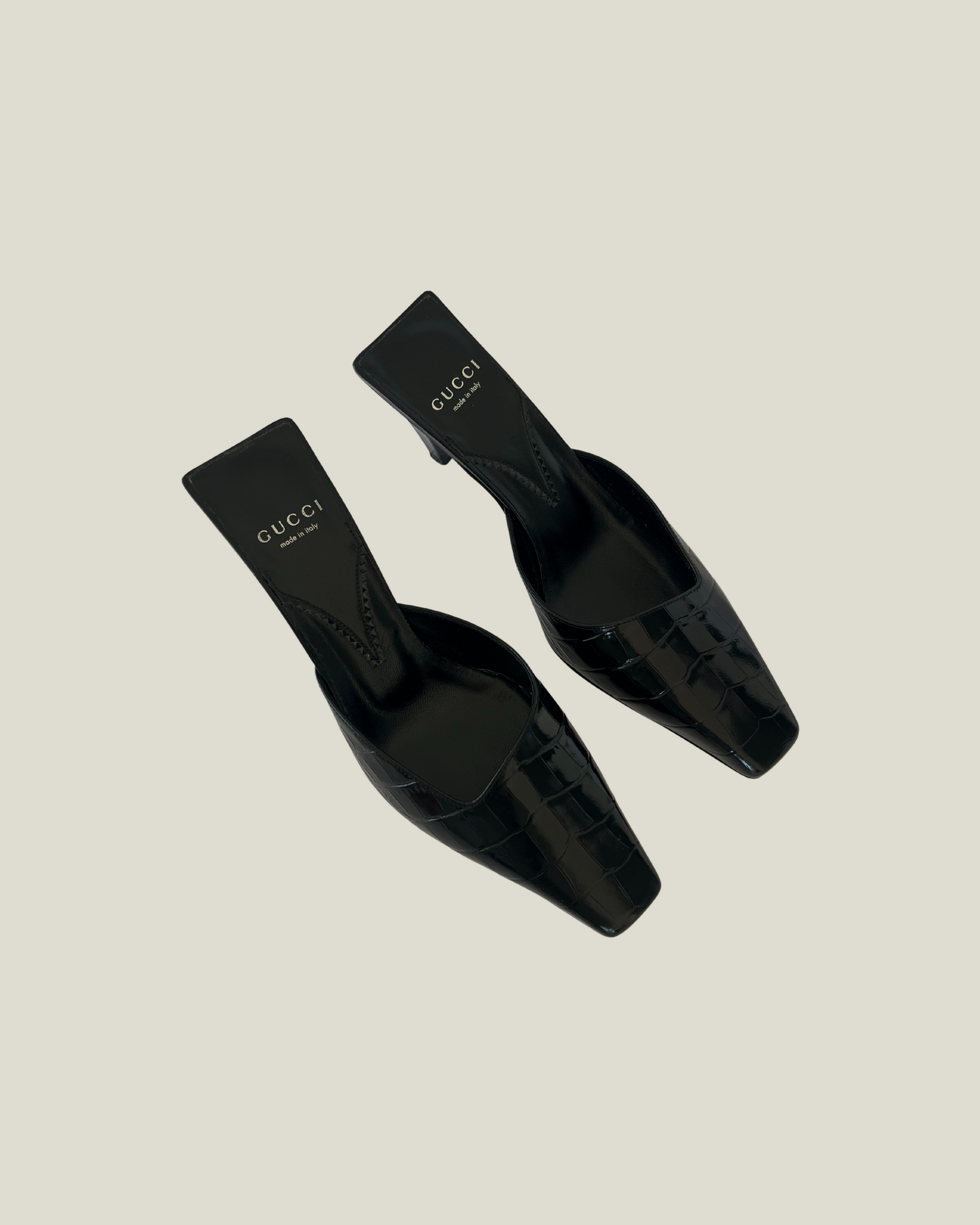 Gucci Mallory Croc-Effect Mules