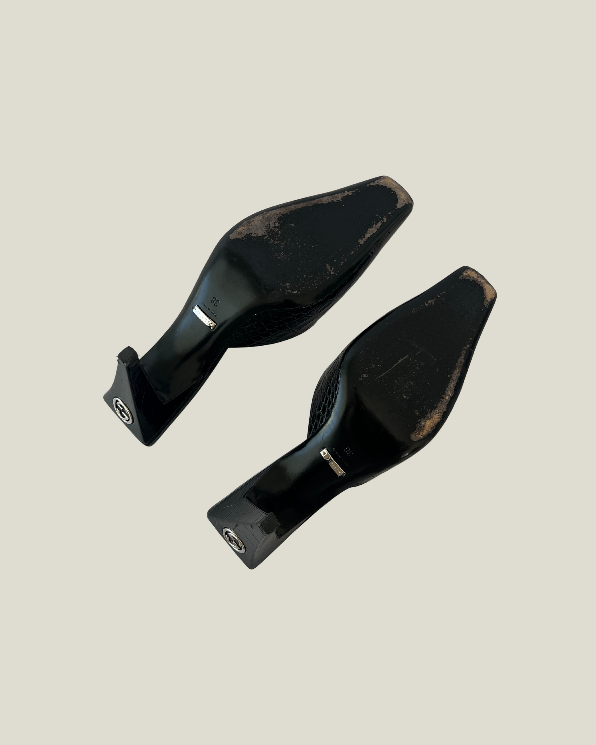 Gucci Mallory Croc-Effect Mules