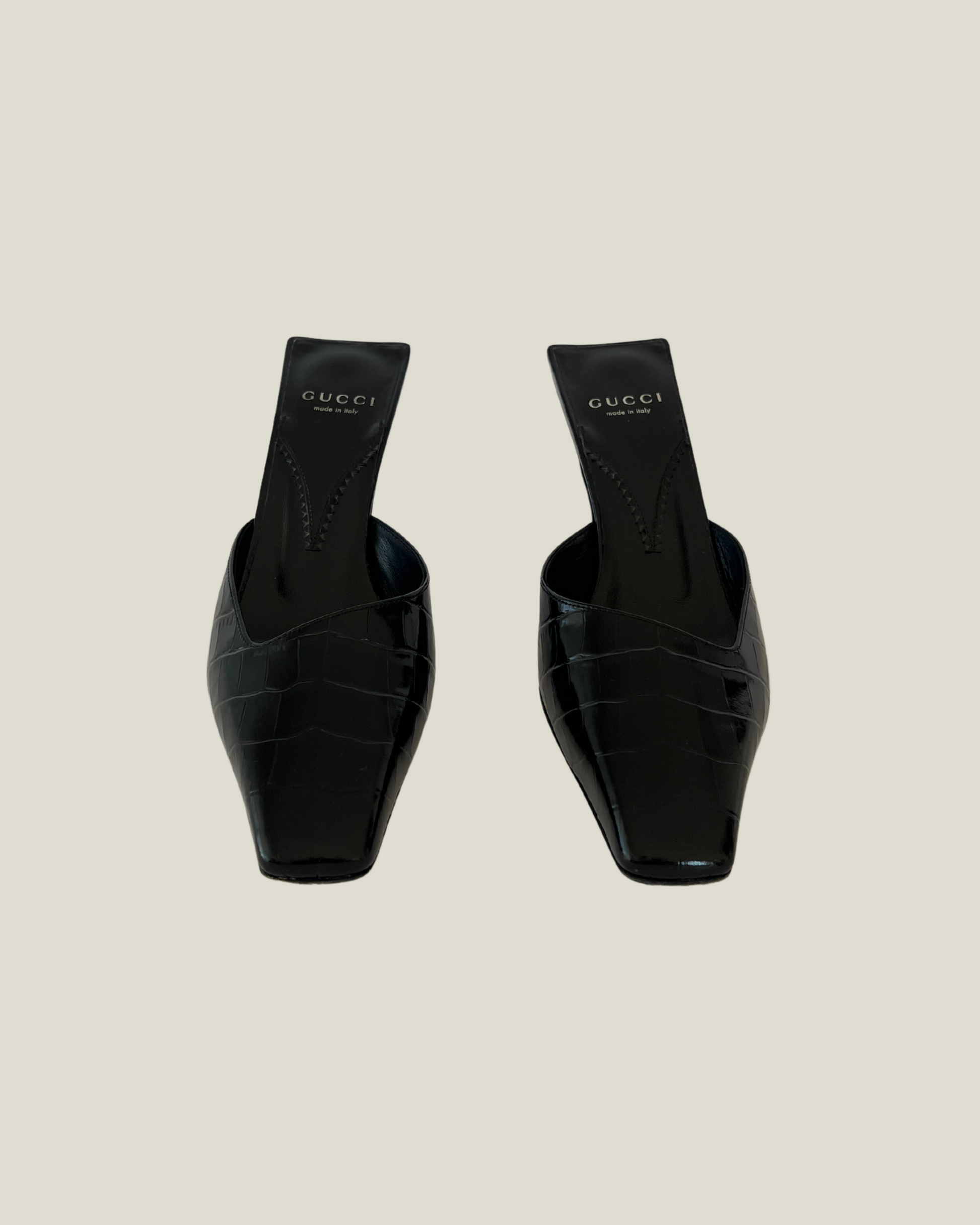 Gucci Mallory Croc-Effect Mules