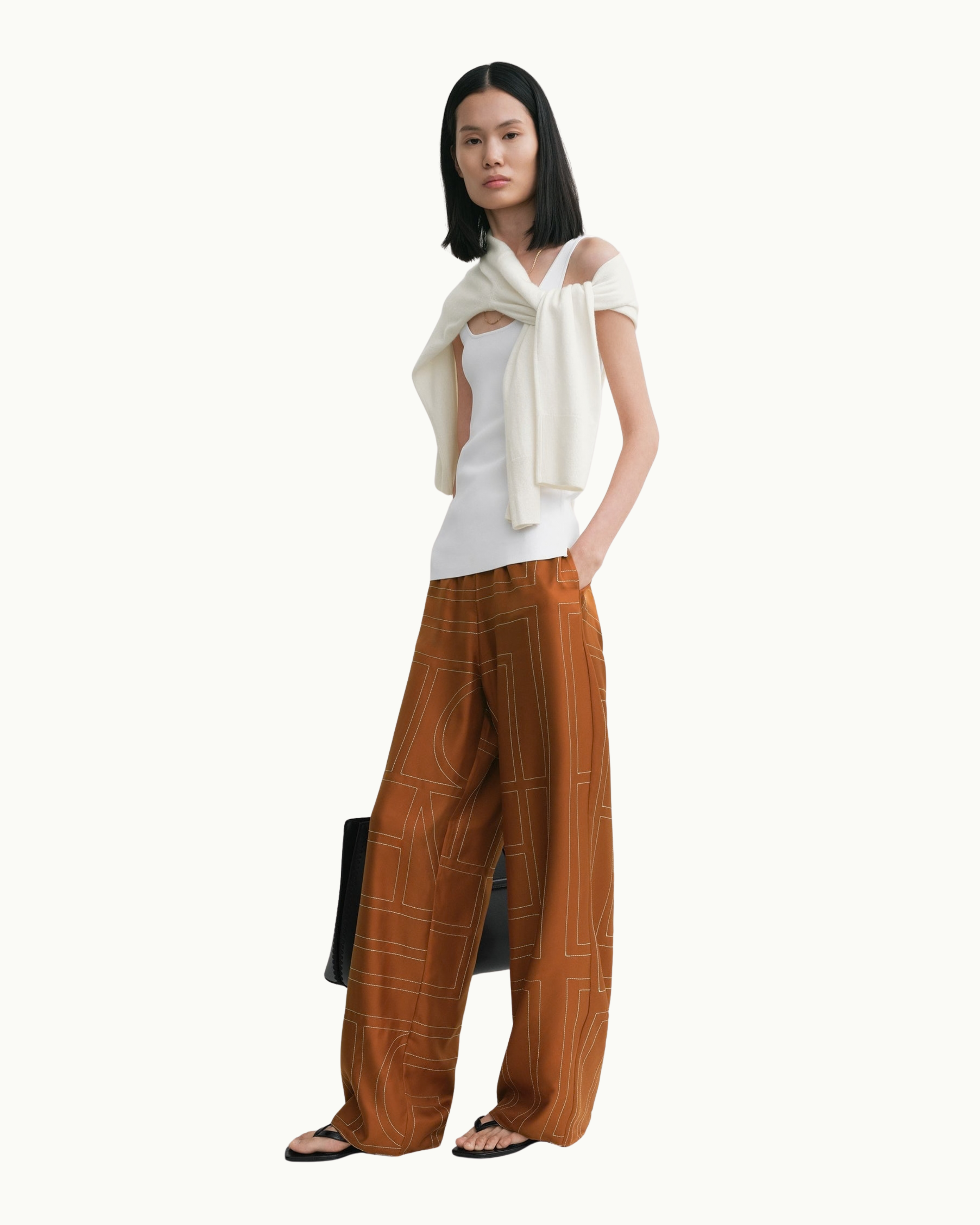 Monogram Silk Trousers