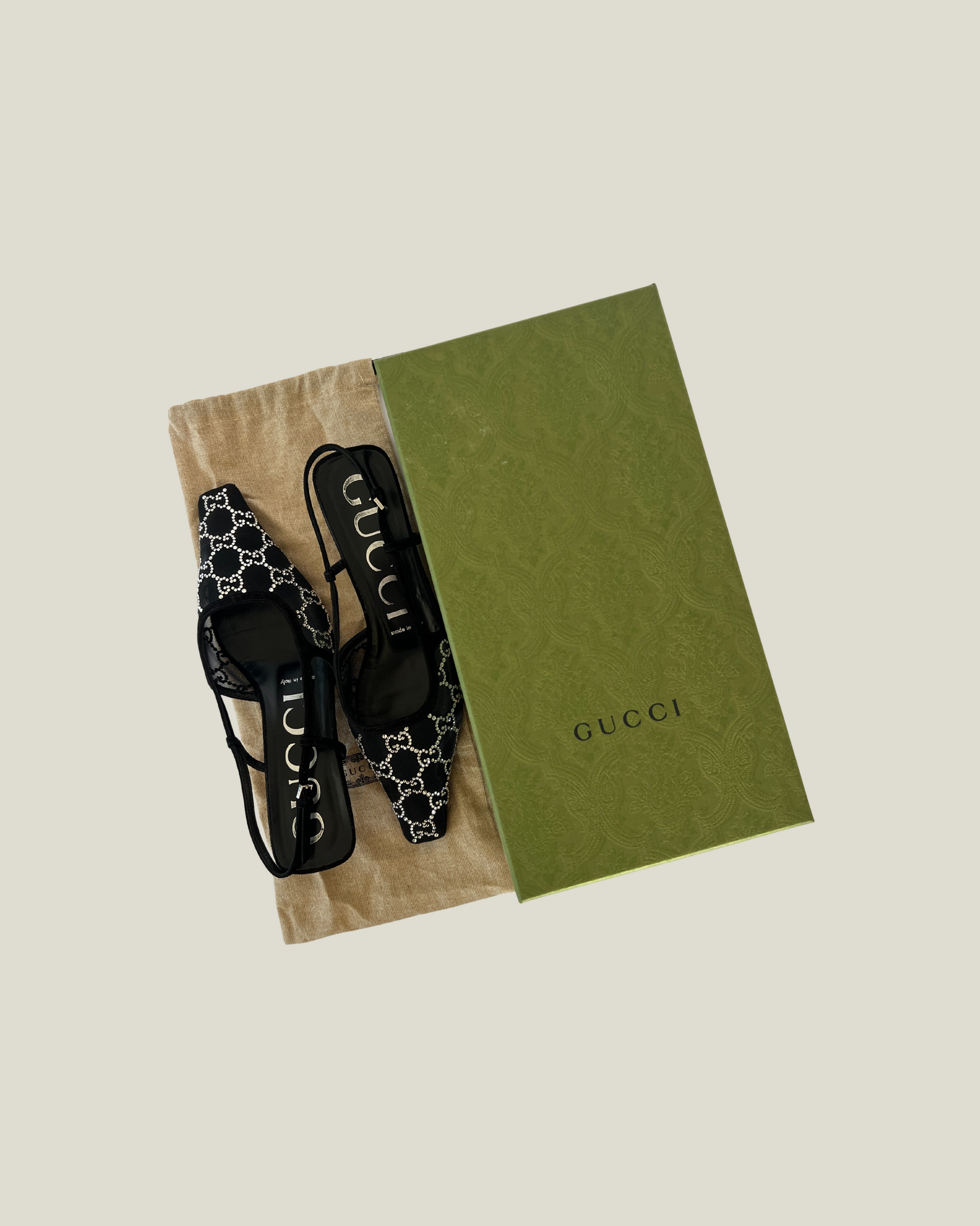 Gucci GG Crystal Slingback Pumps