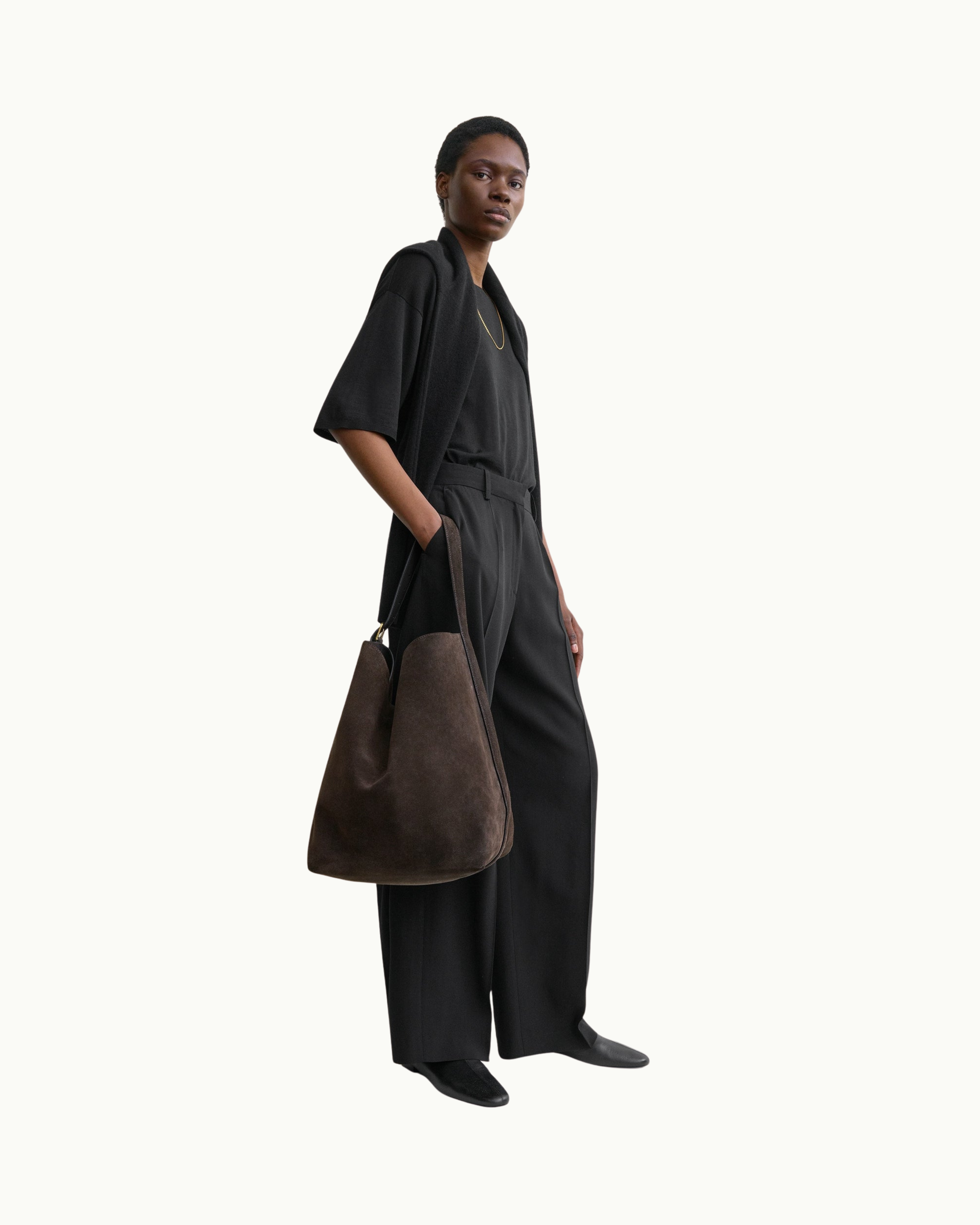 Belted Suede Tote