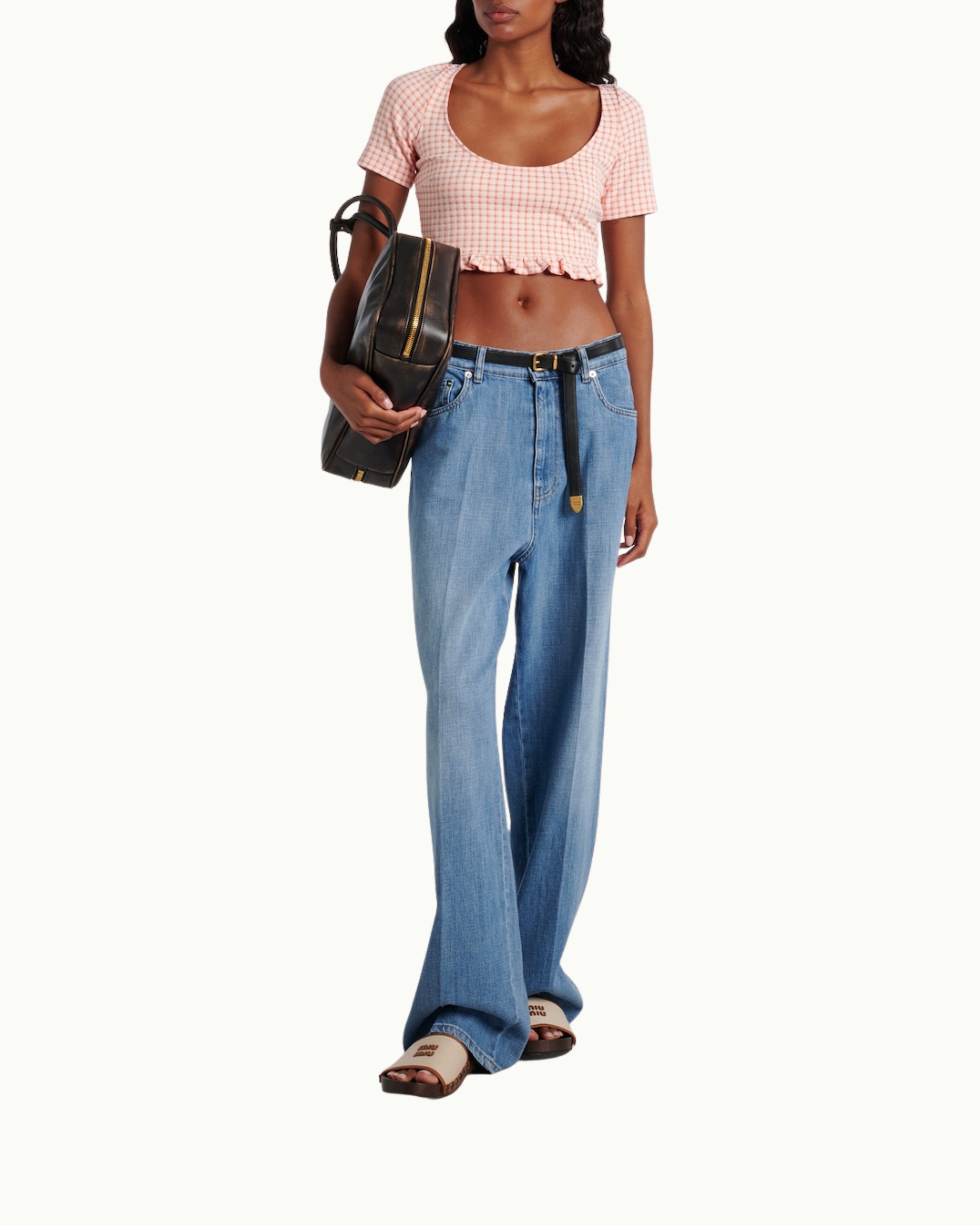 Checked Crop Top