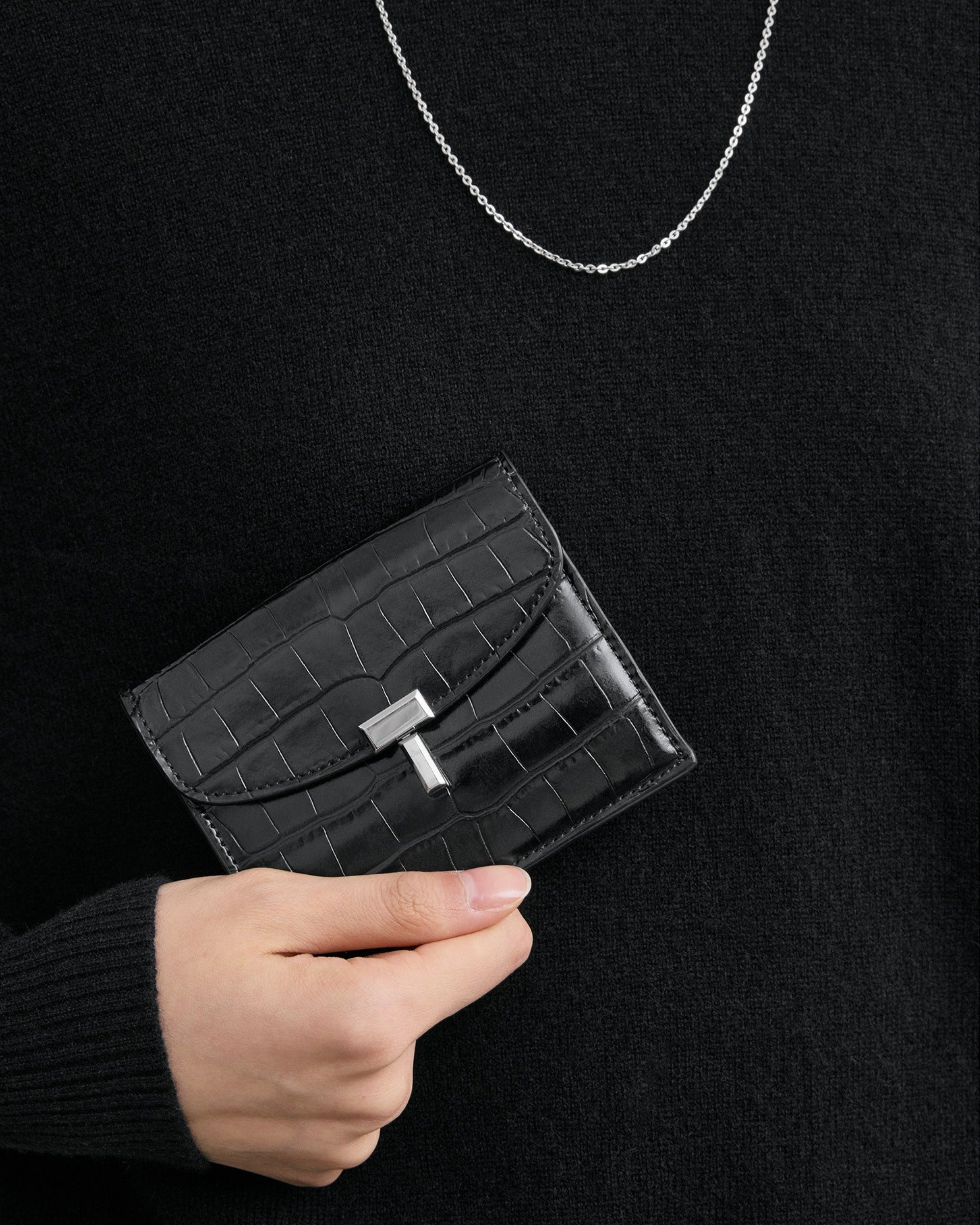 T-Lock Croc Embossed Cardholder