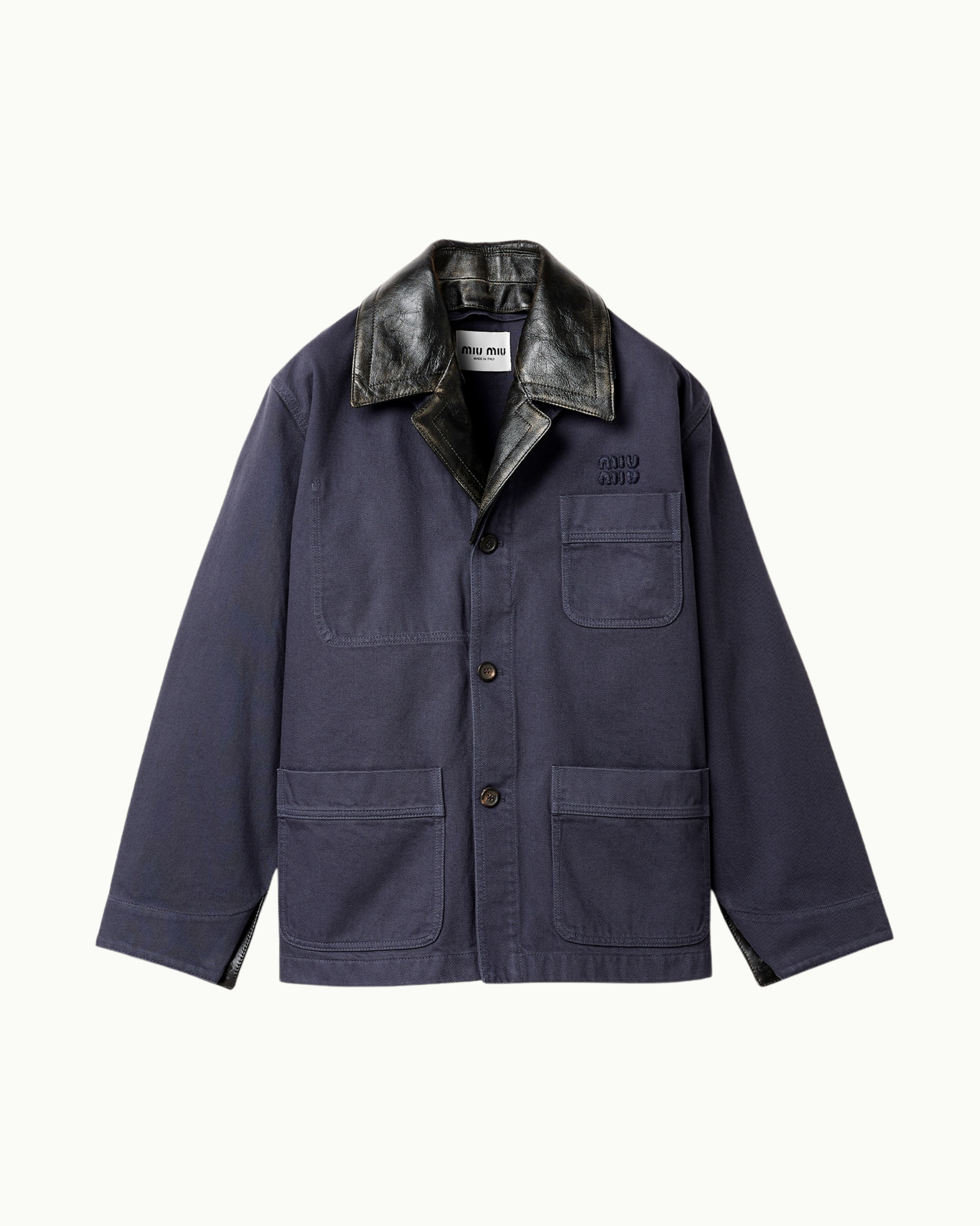Gabardine and Leather Jacket
