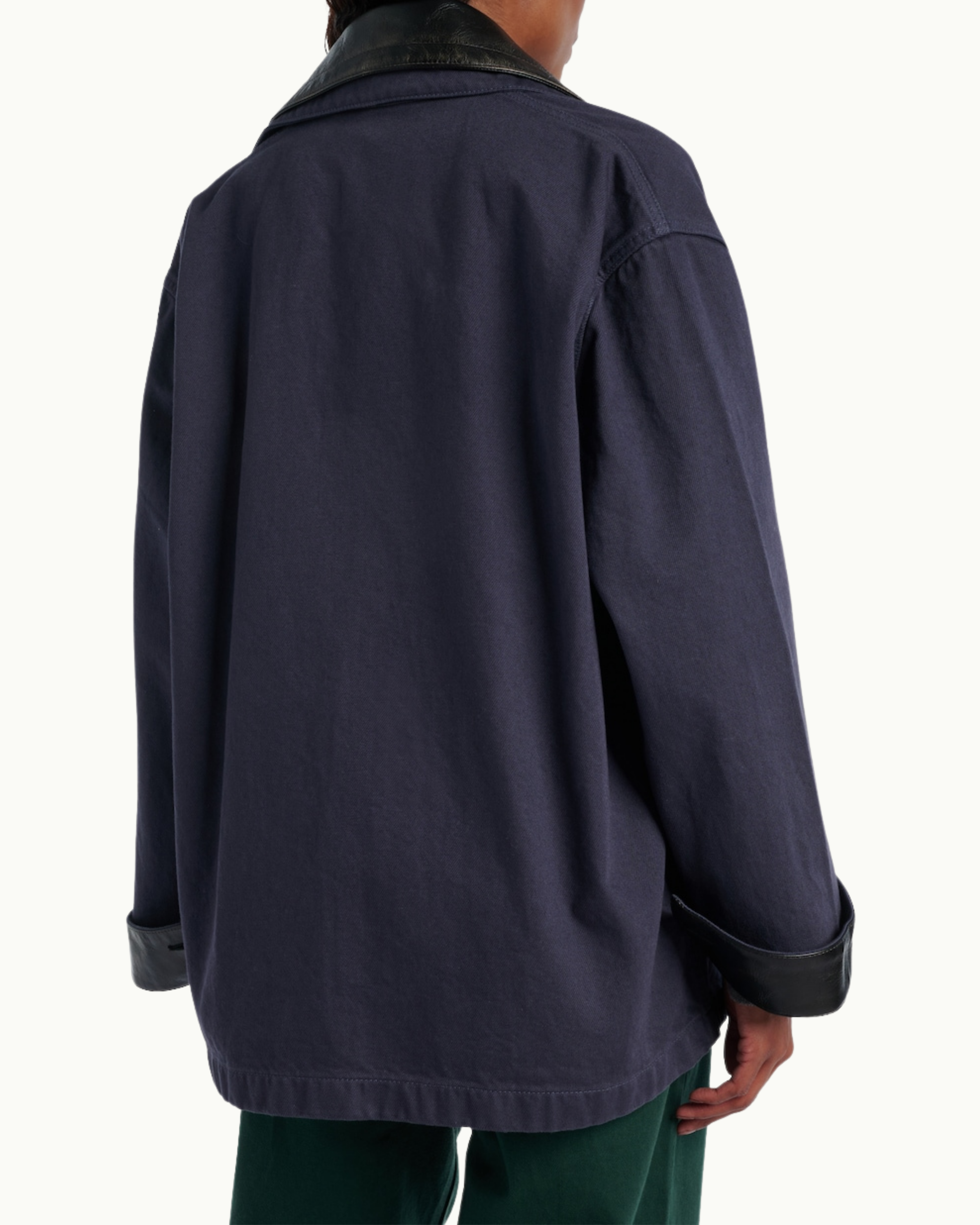 Gabardine and Leather Jacket