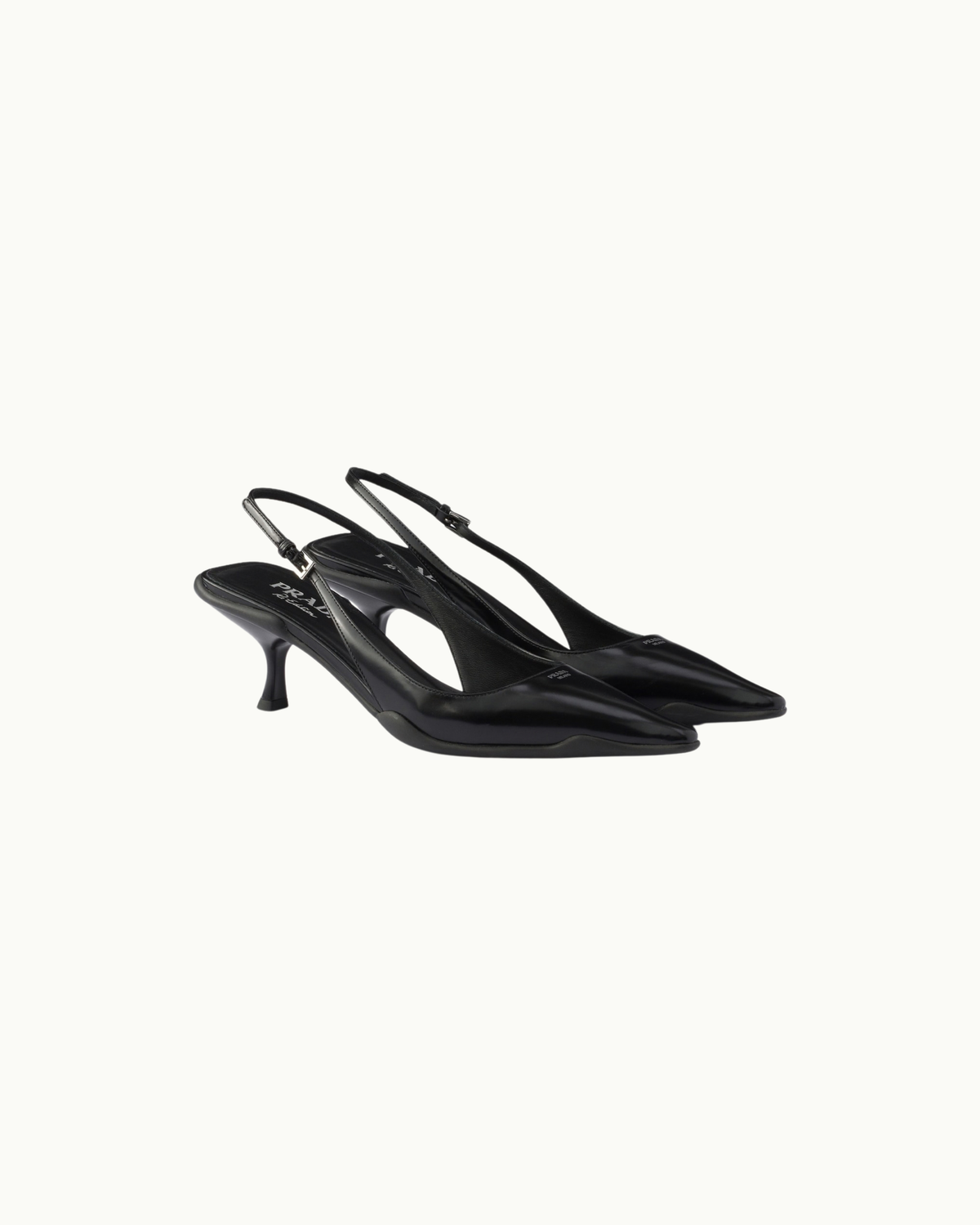 Brushed Leather Slingback Pumps