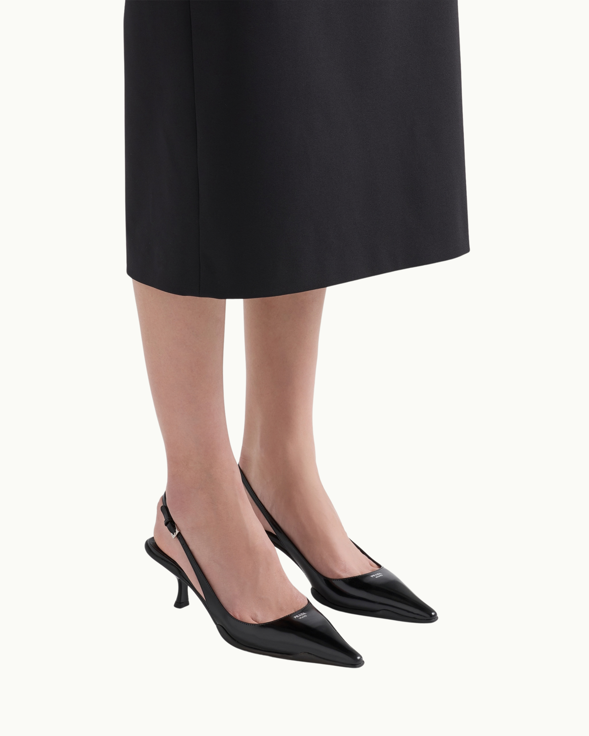 Brushed Leather Slingback Pumps