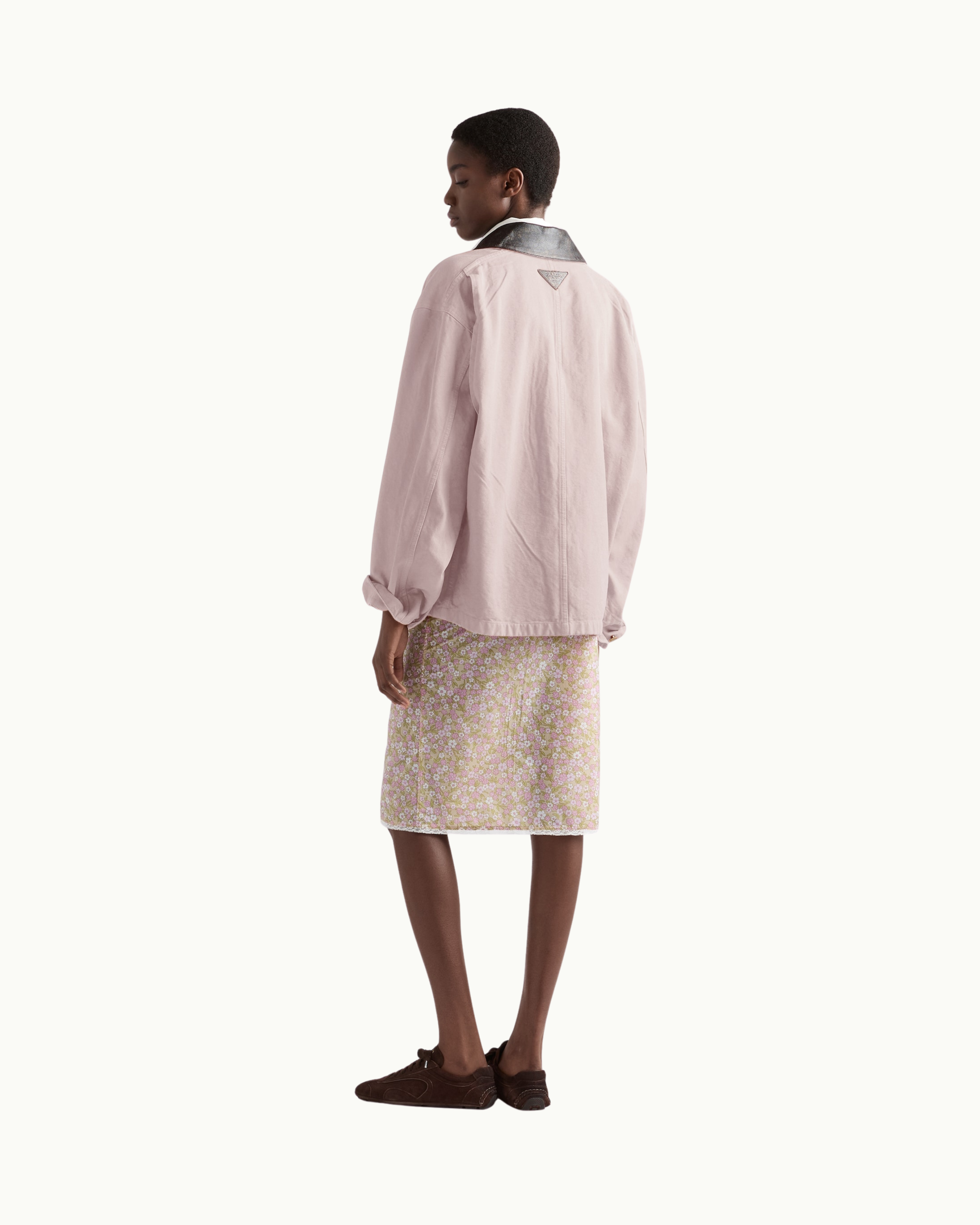 Floral Print Re-Nylon Midi-Skirt