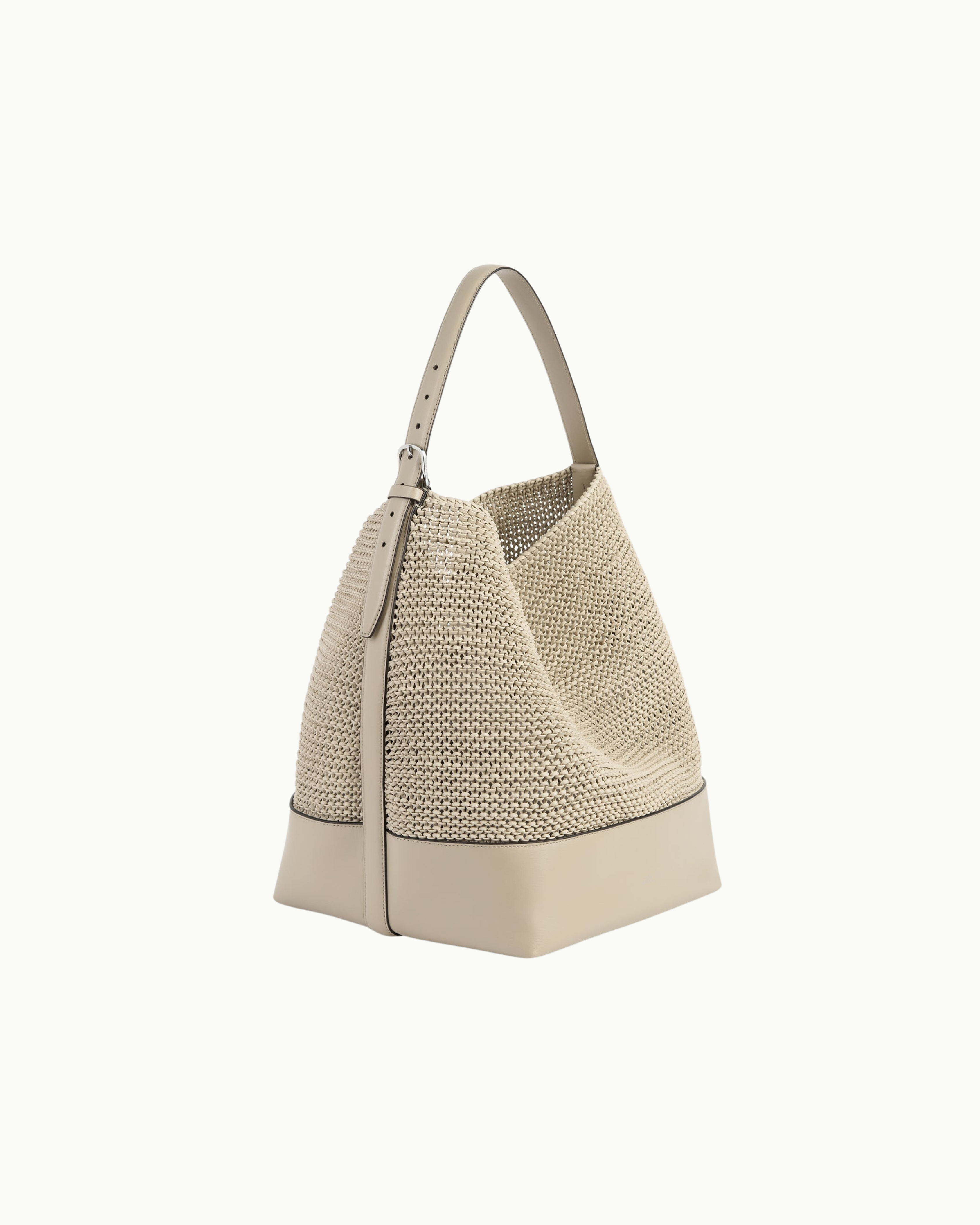 Belted Woven Leather Tote
