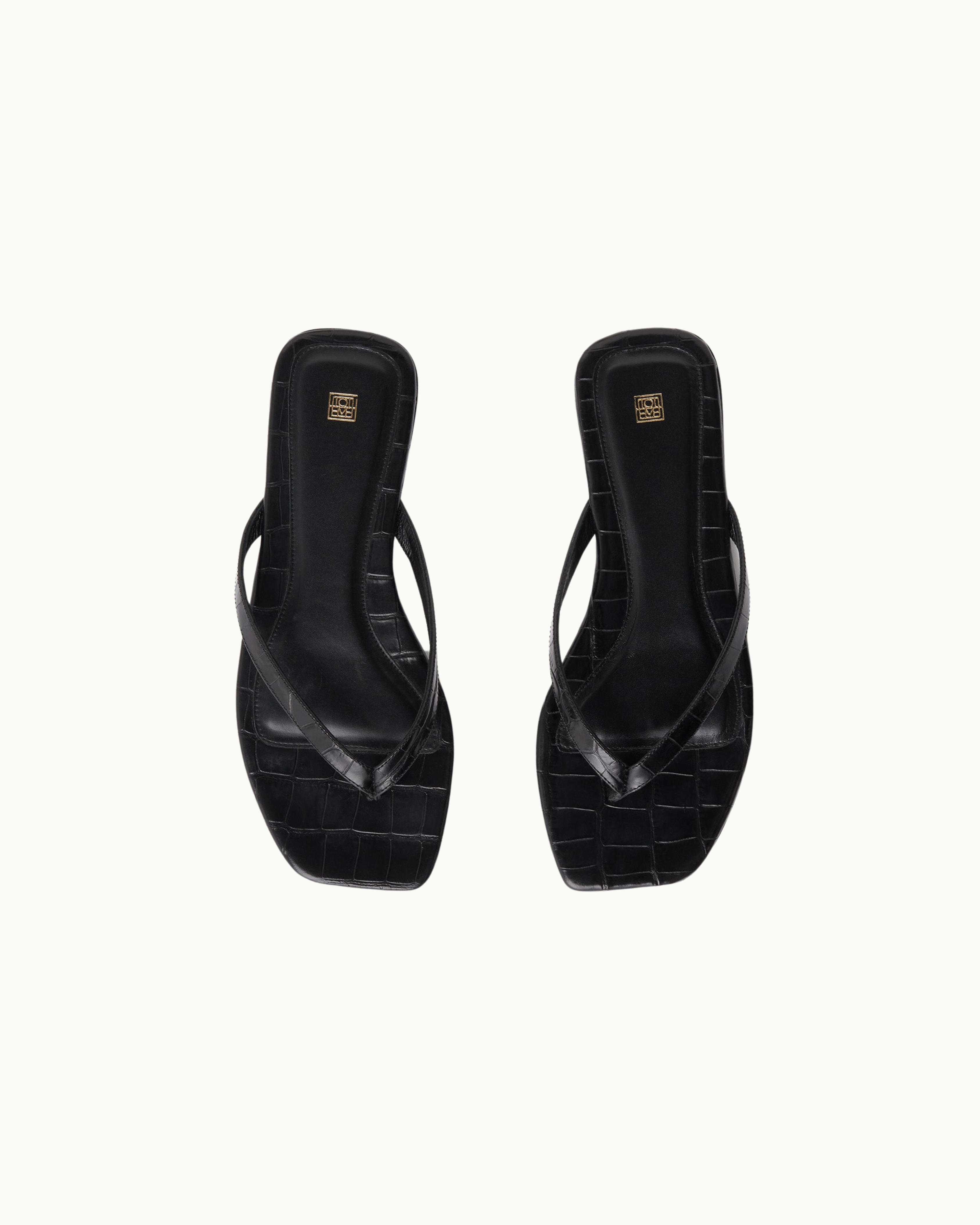Croc-Embossed Flip Flops
