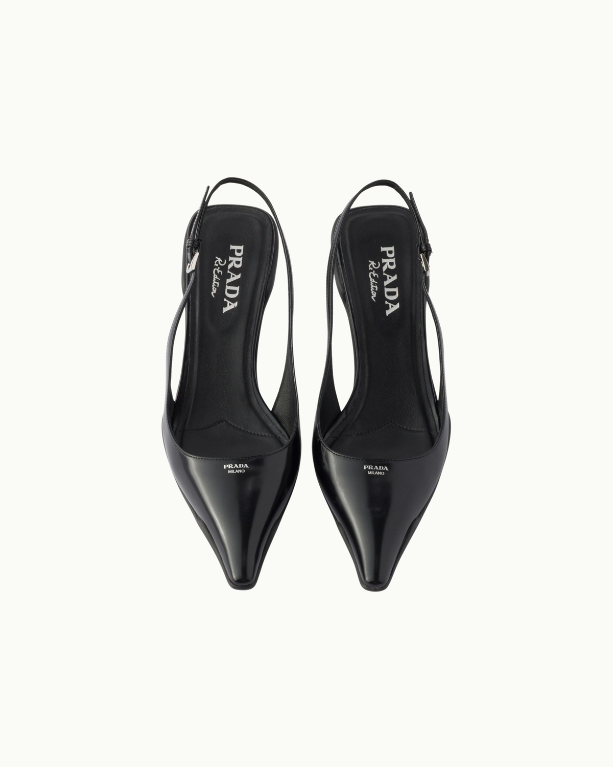 Brushed Leather Slingback Pumps