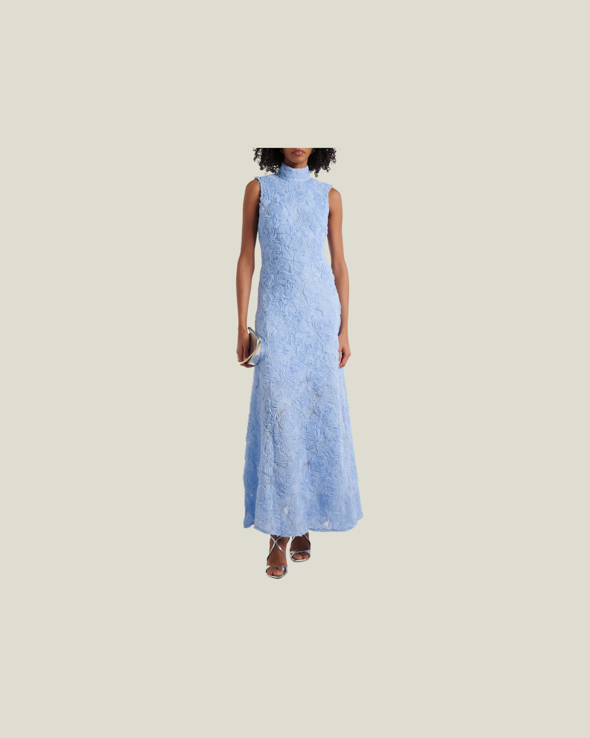Rotate Flower Mesh Maxi Dress
