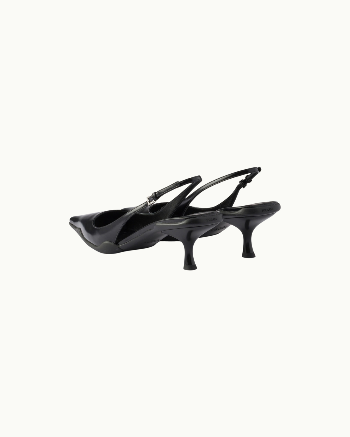 Brushed Leather Slingback Pumps