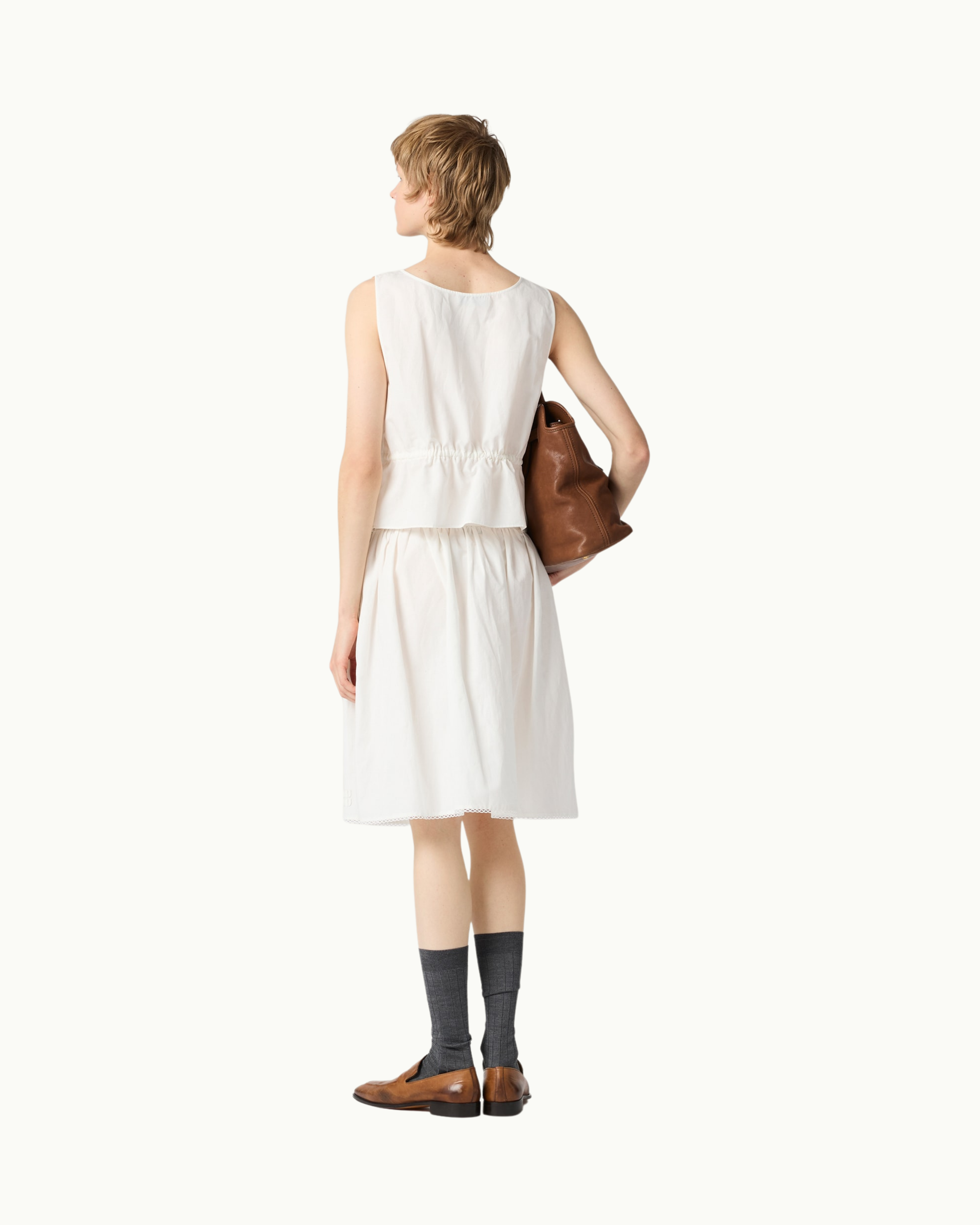 Slubbed Poplin Top