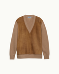 Cashmere, Wool and Suede Sweater
