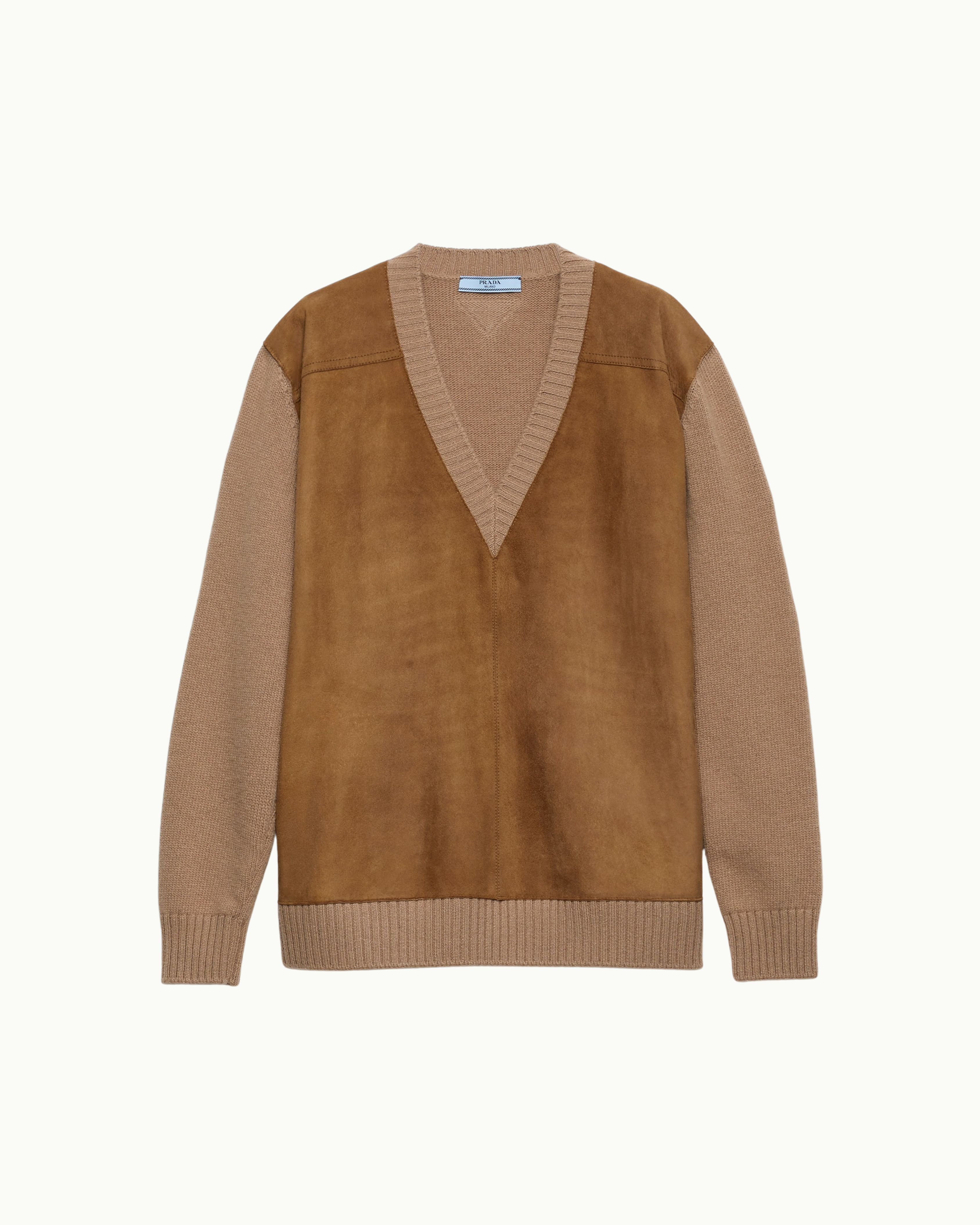 Cashmere, Wool and Suede Sweater