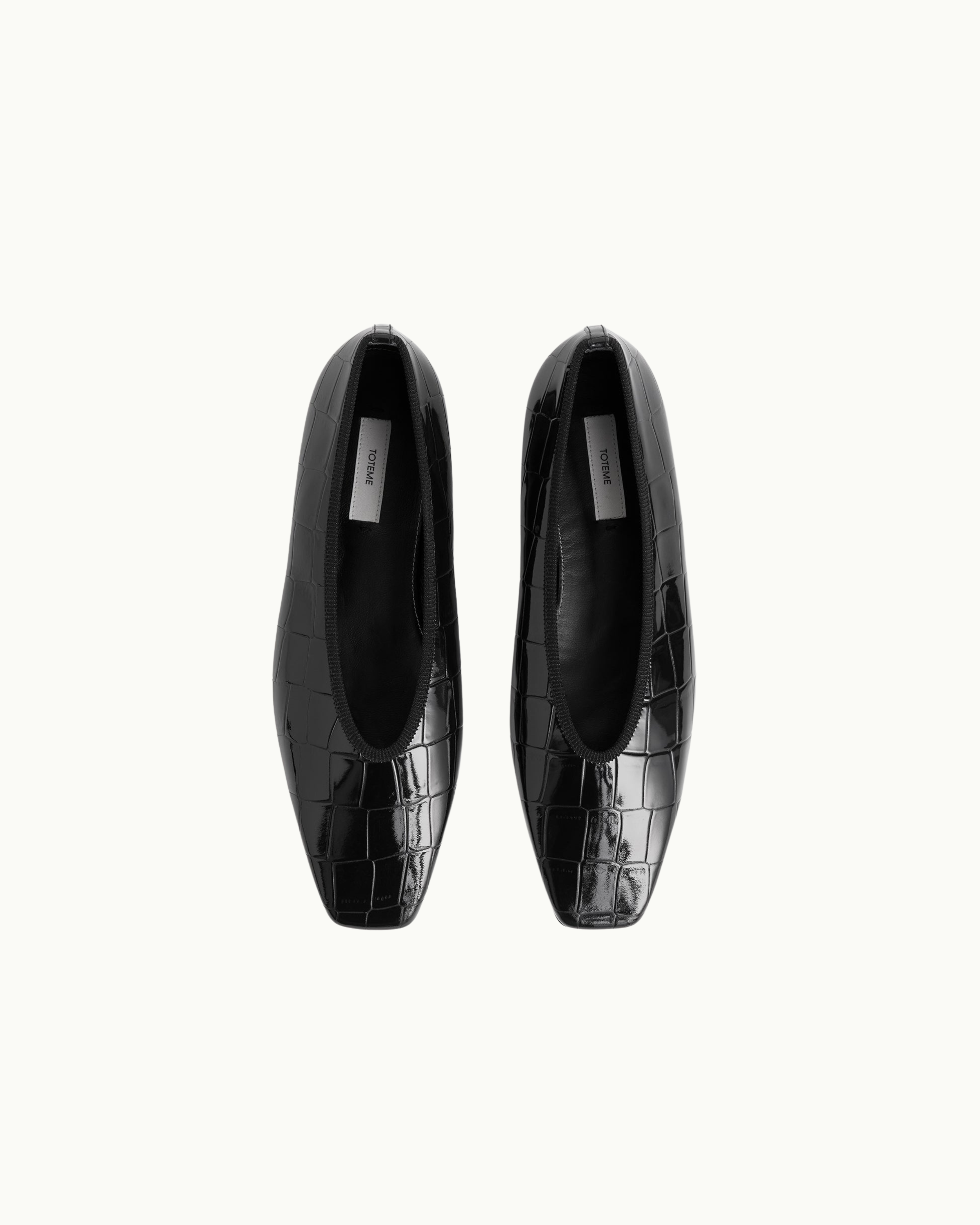 Croc-Embossed Ballet Flats