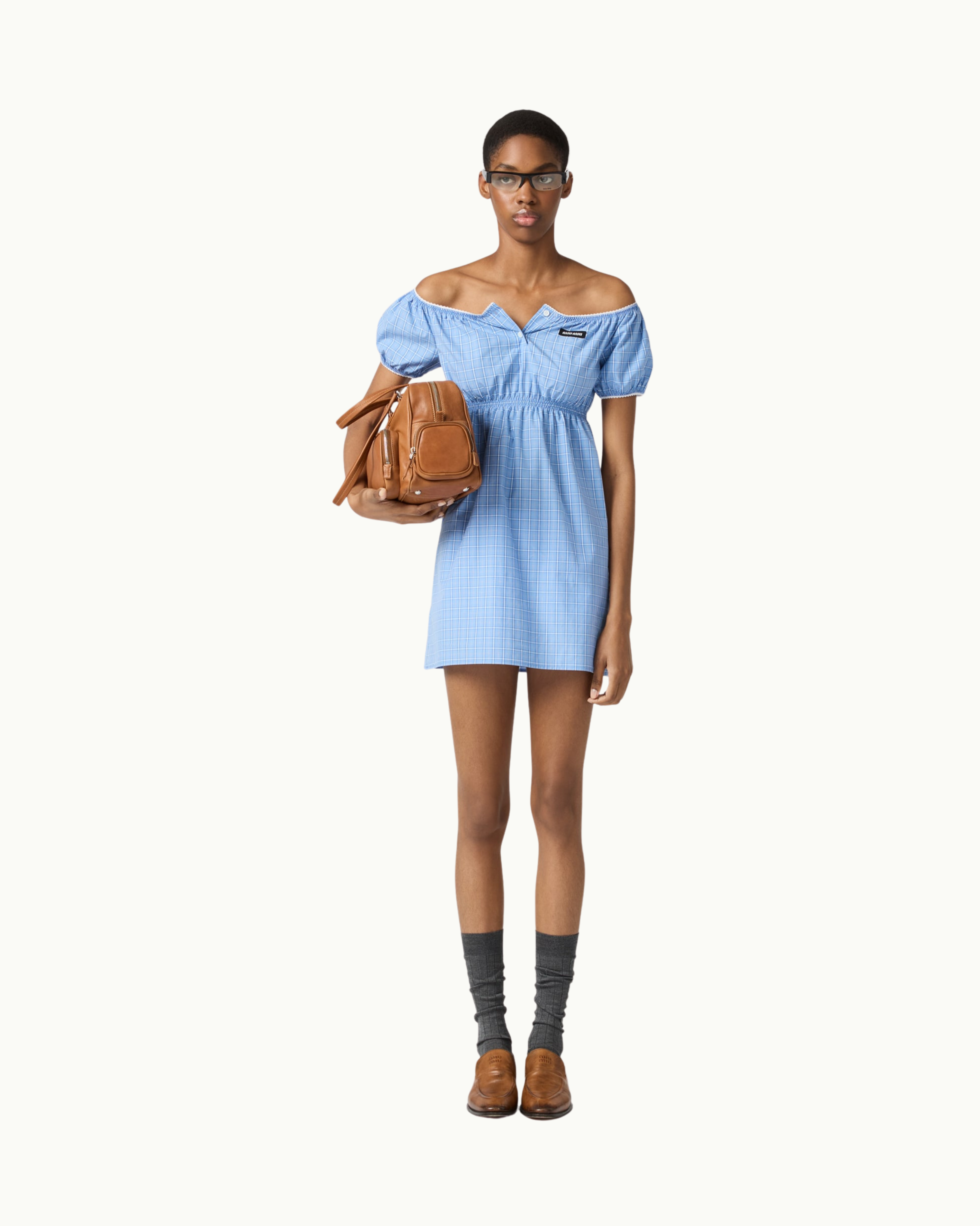 Checked Poplin Mini-Dress