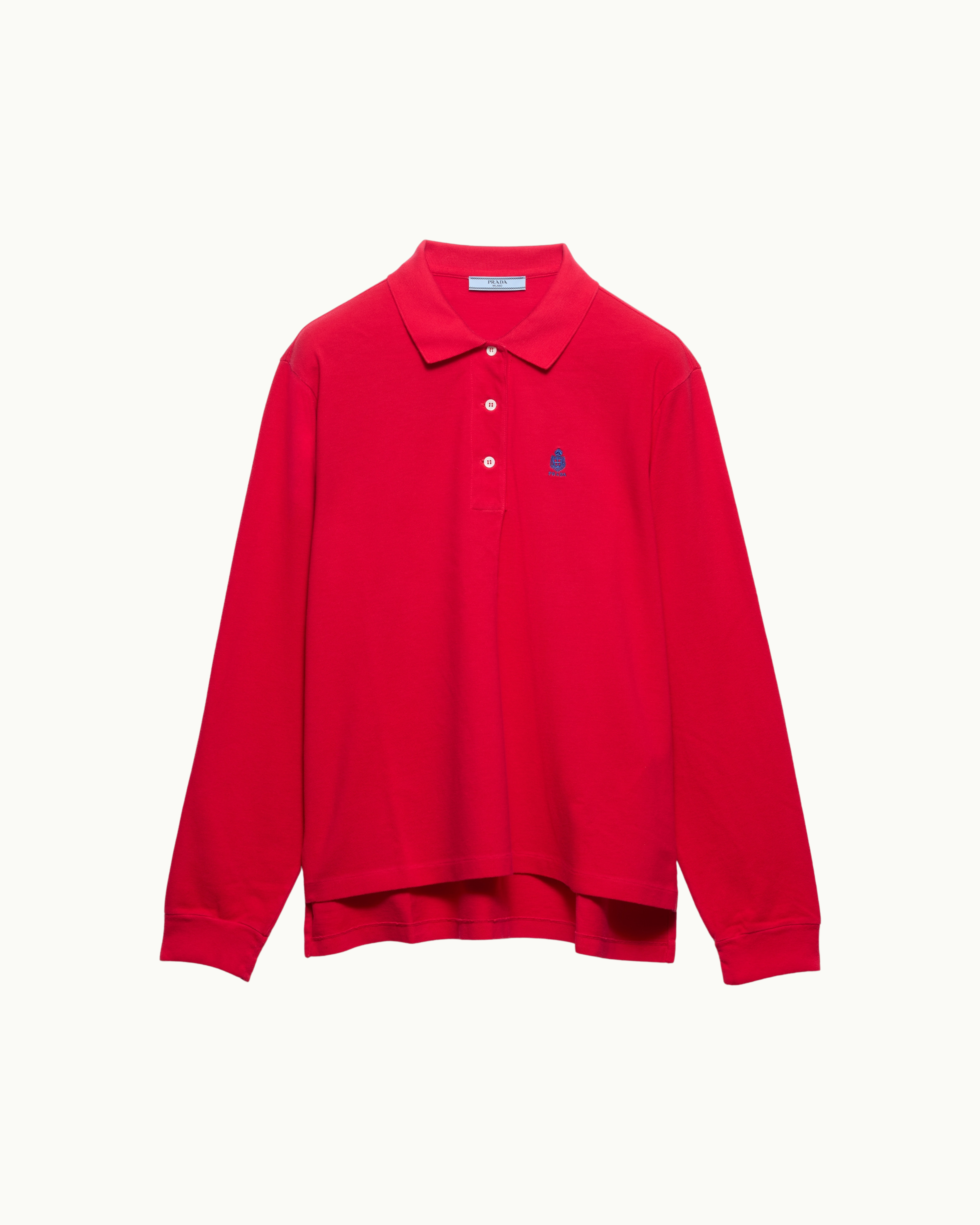 Long-Sleeved Cotton Piqué Polo Shirt